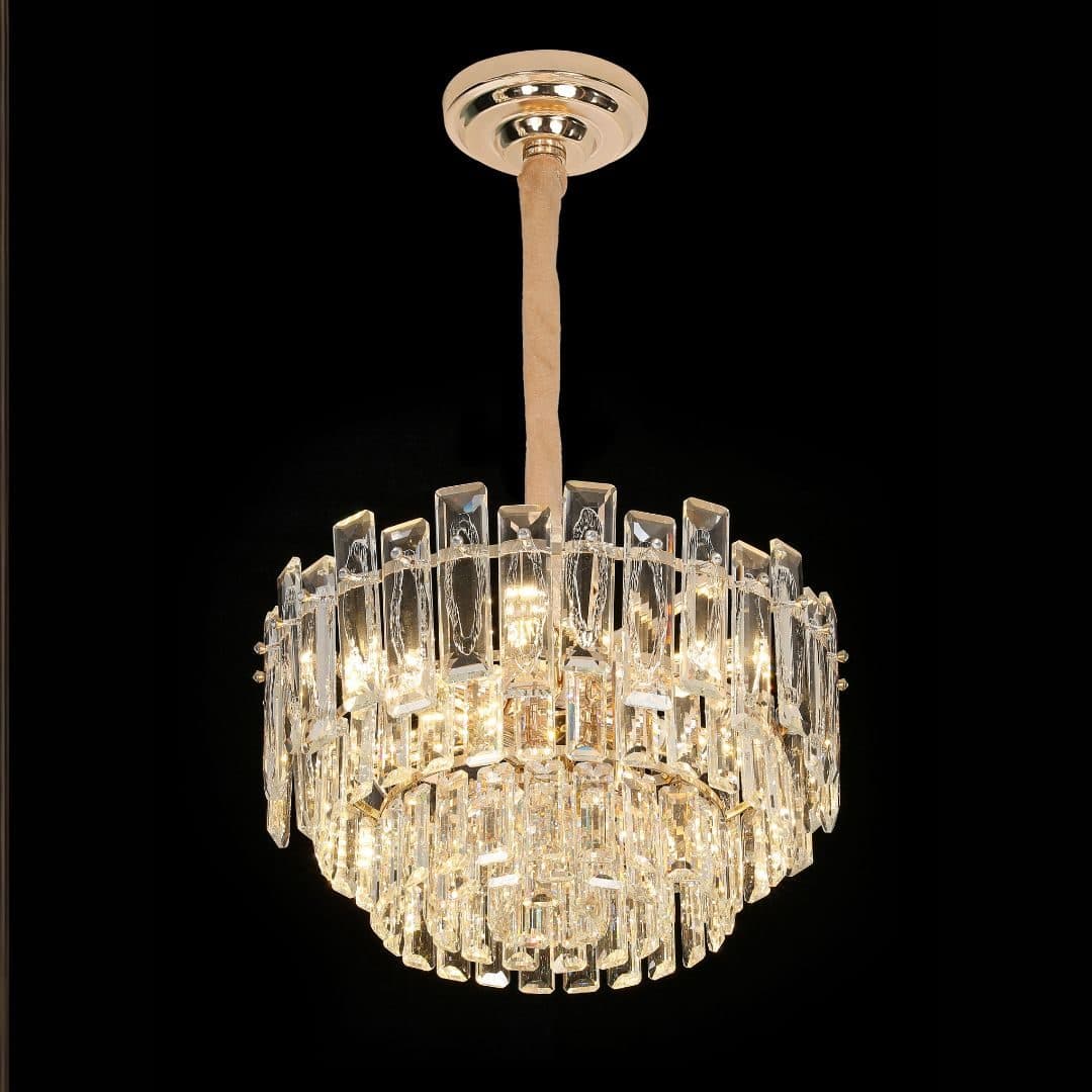 Candelabru Cristal Auriu 9x E14 — imagine 5