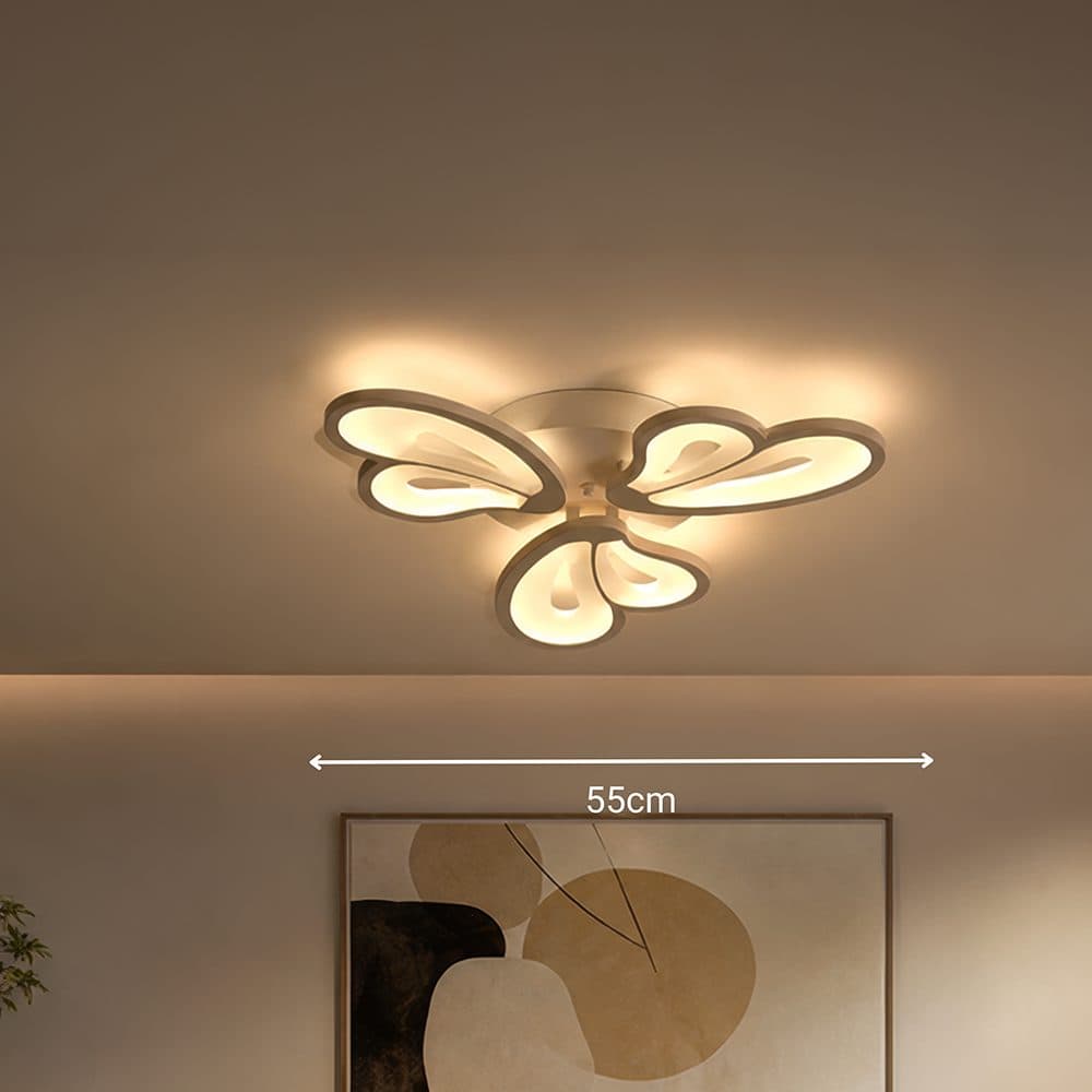 Lustra LED Flippy BLOSSOM 40W, 3 Petale, telecomanda, Alb — imagine 8