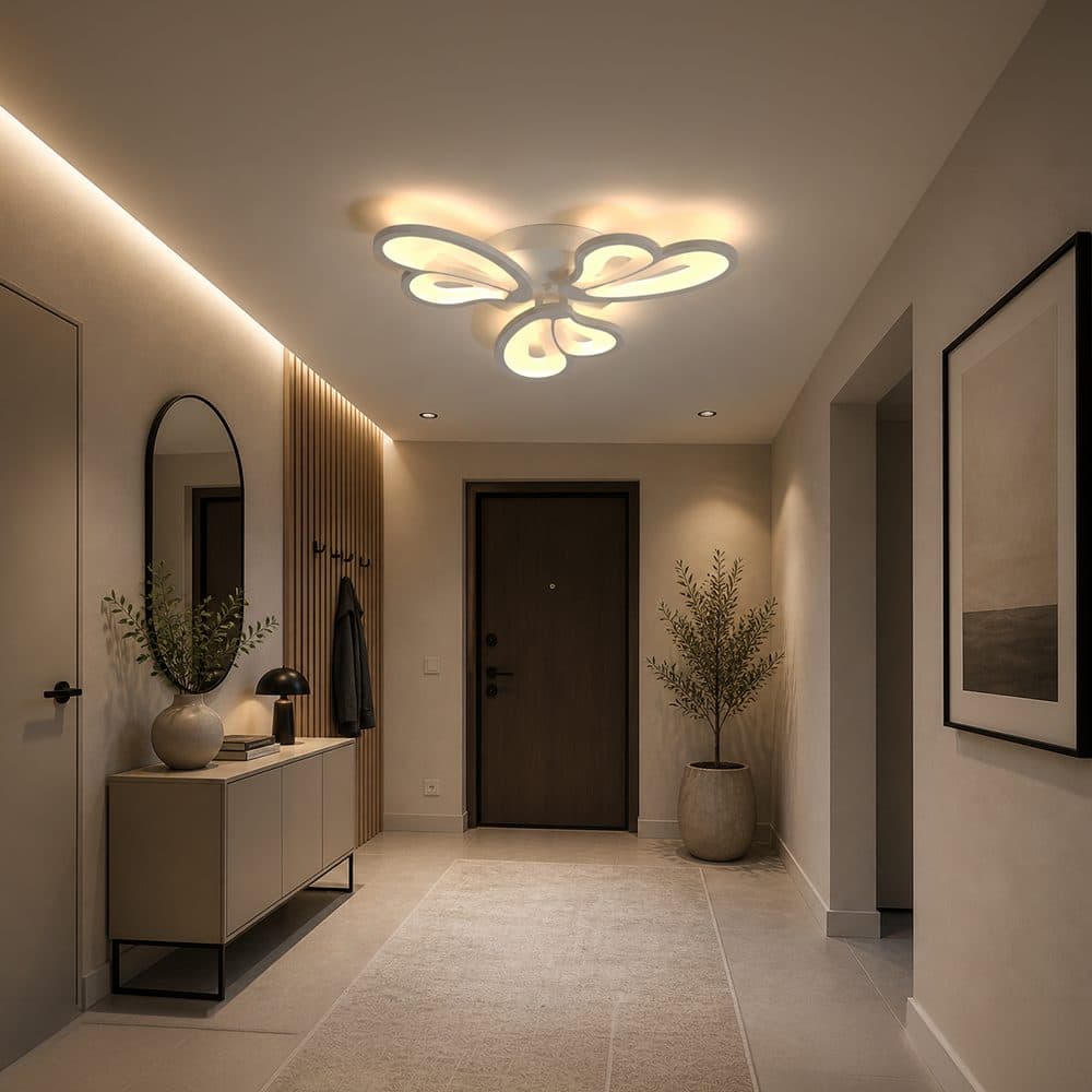 Lustra LED Flippy BLOSSOM 40W, 3 Petale, telecomanda, Alb — imagine 12