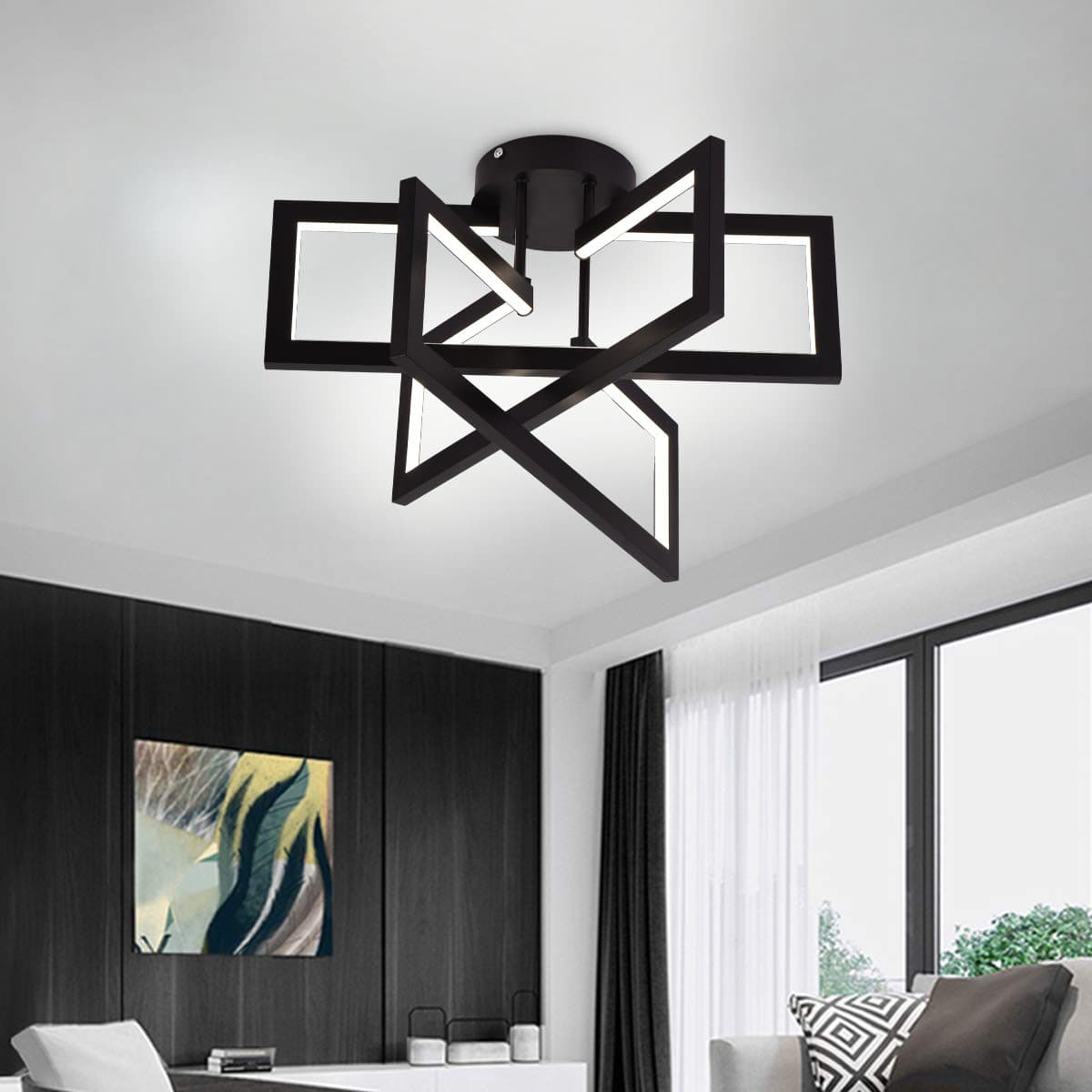 Lustra LED Flippy 72W 3 Elementi Dimabila Negru LT750/3BK — imagine 7