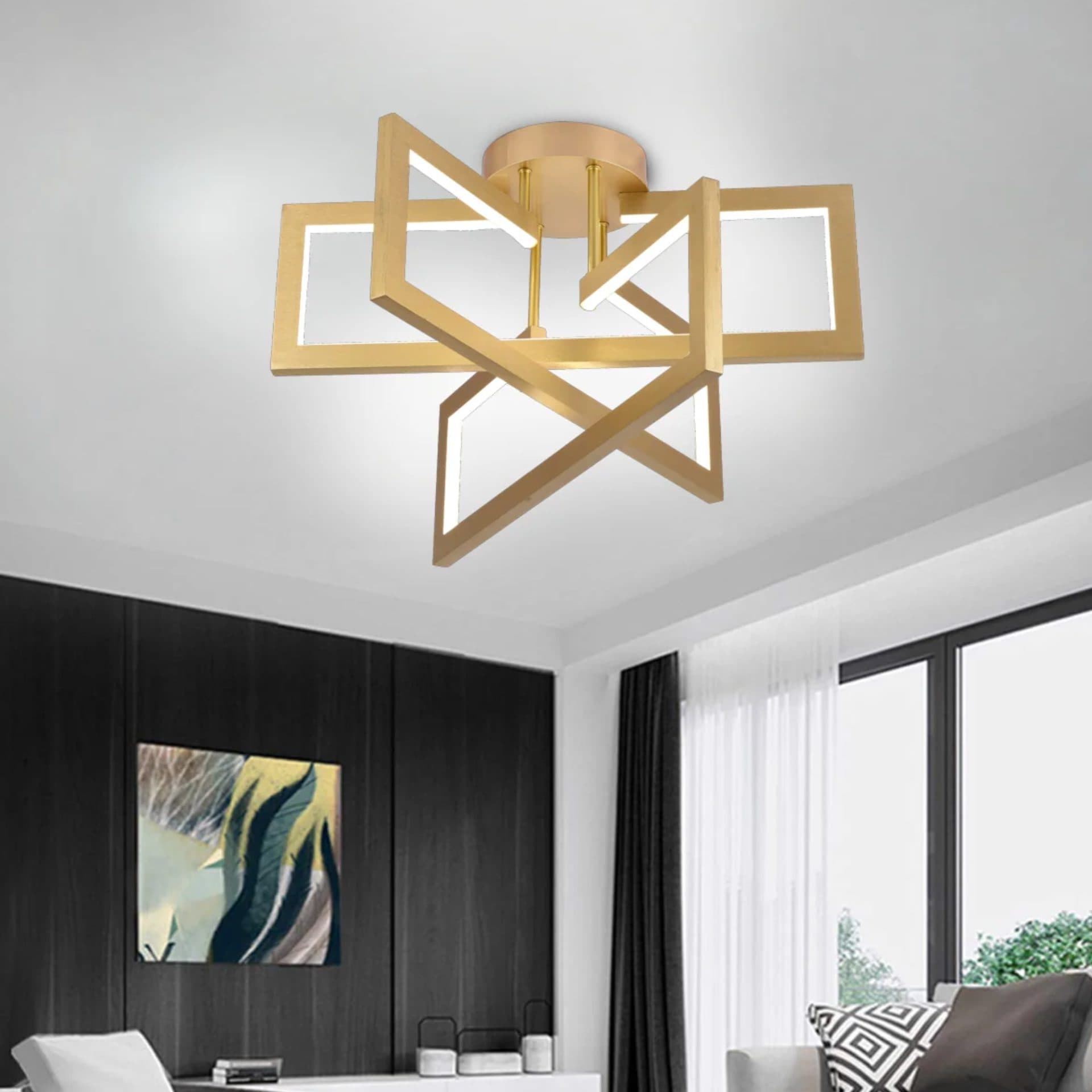 Lustra LED Flippy 71W 3 elemente Dimabila Auriu — imagine 1
