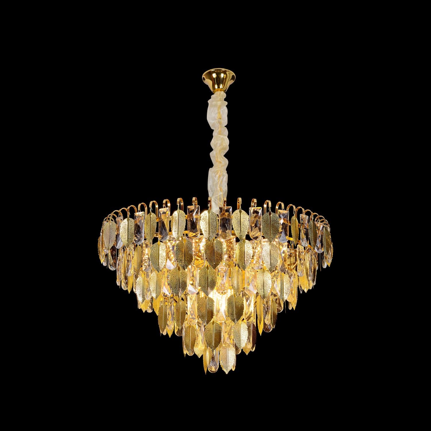 Candelabru Flippy Cristal 6x E14 Diametru 40cm Auriu Lucios Inaltime Reglabil — imagine 5