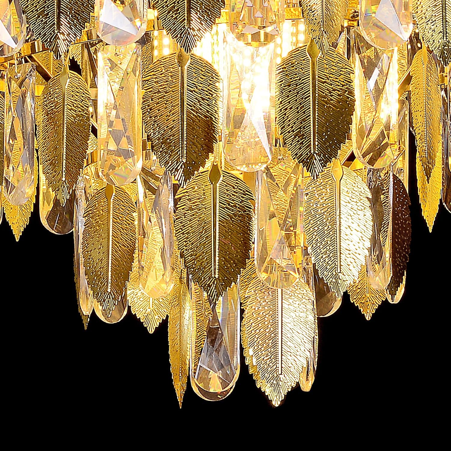 Candelabru Flippy Cristal 6x E14 Diametru 40cm Auriu Lucios Inaltime Reglabil — imagine 7