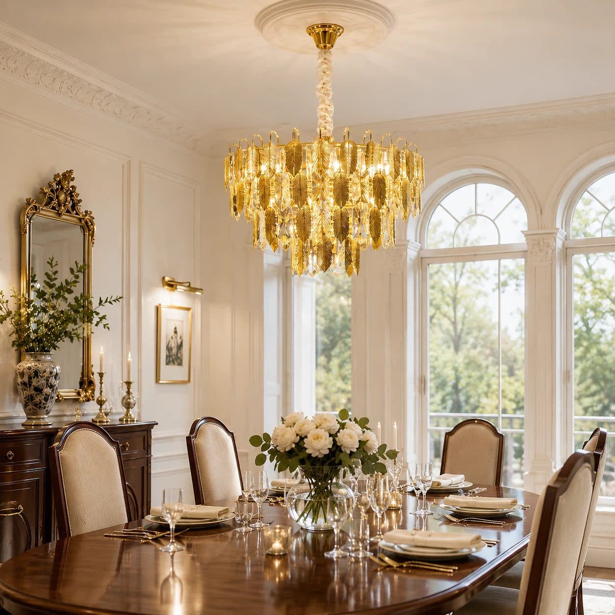 Candelabru Cristal Flippy 8x E14 Diametru 50cm Auriu Lucios Inaltime Reglabil — imagine 5
