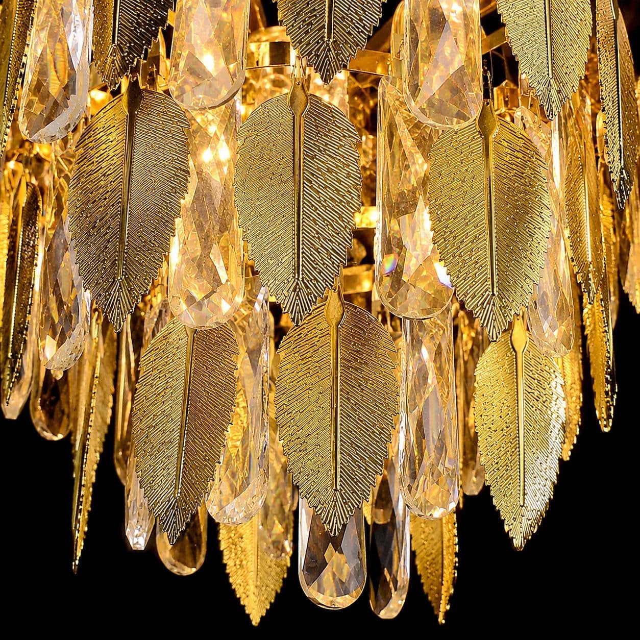 Candelabru Cristal Flippy 8x E14 Diametru 50cm Auriu Lucios Inaltime Reglabil — imagine 6