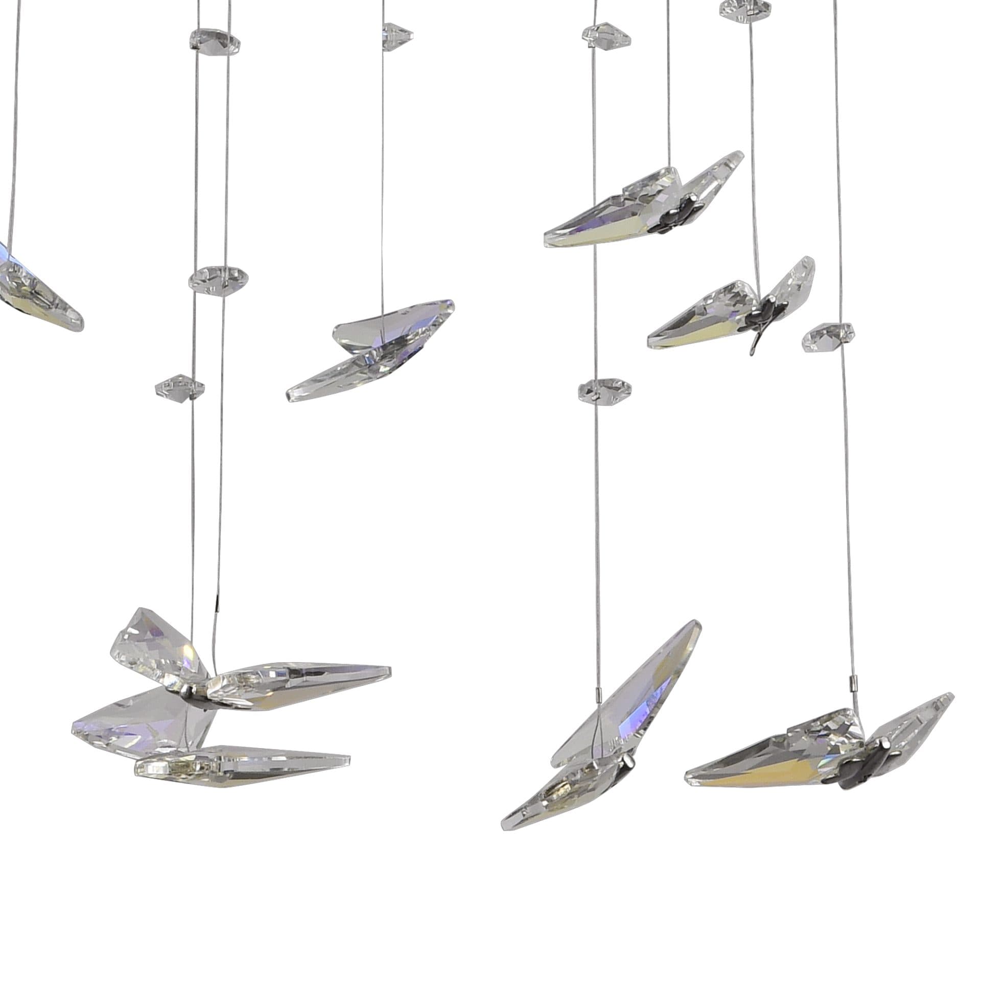 Lustra LED suspendata Flippy 36W 2 Cercuri Crom Lucios Dimabila Inaltime Reglabila — imagine 7