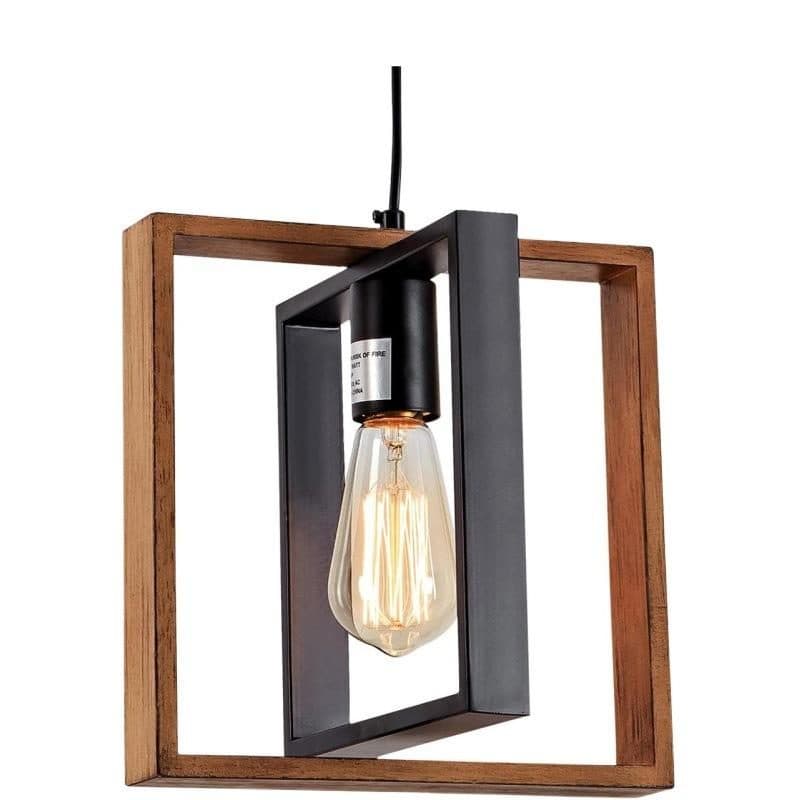 Lustra Flippy Vintage LV560/4BK Rustic Barn Lemn si Metal 85cm Negru — imagine 5