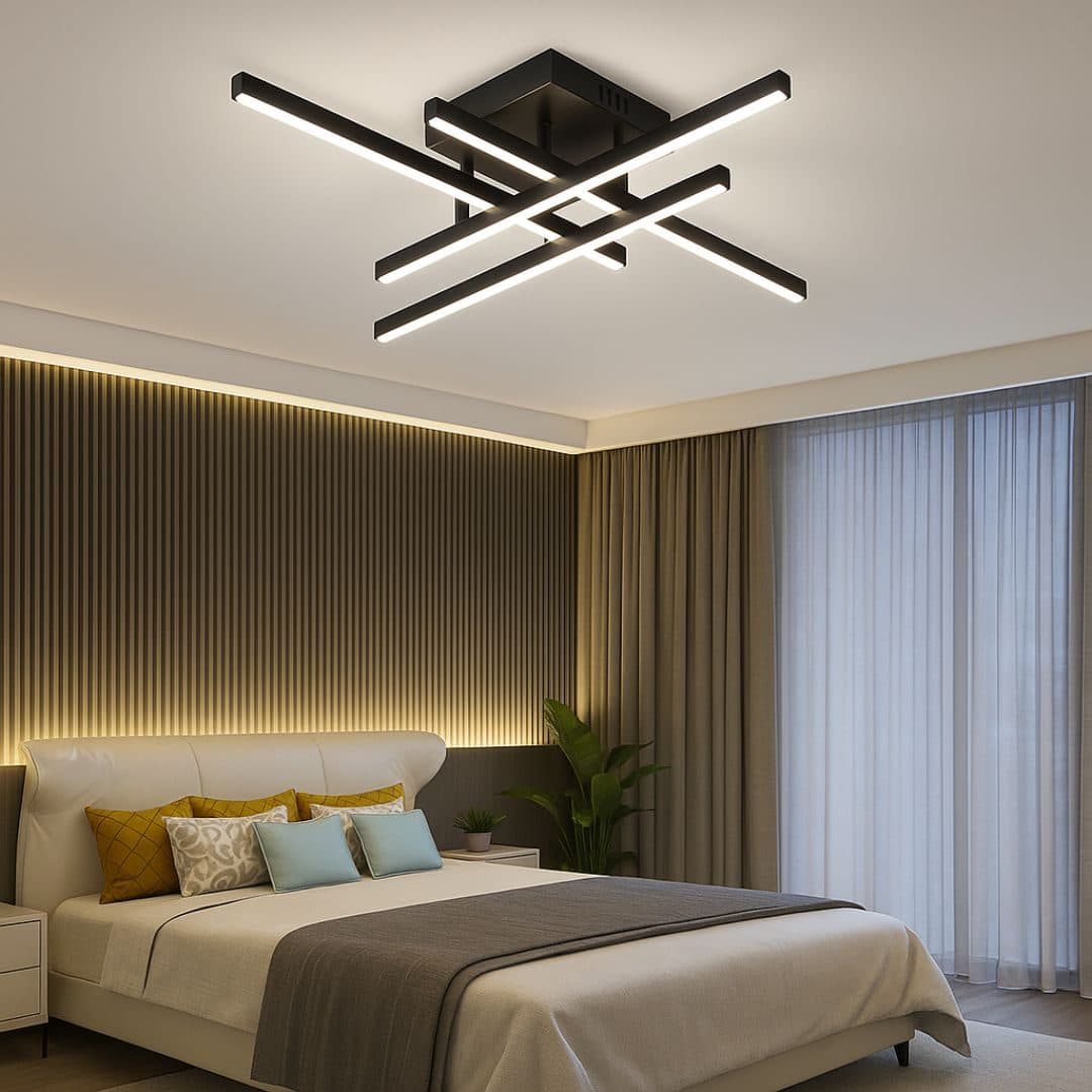 Lustra LED Flippy Liniara 52W Negru — imagine 1
