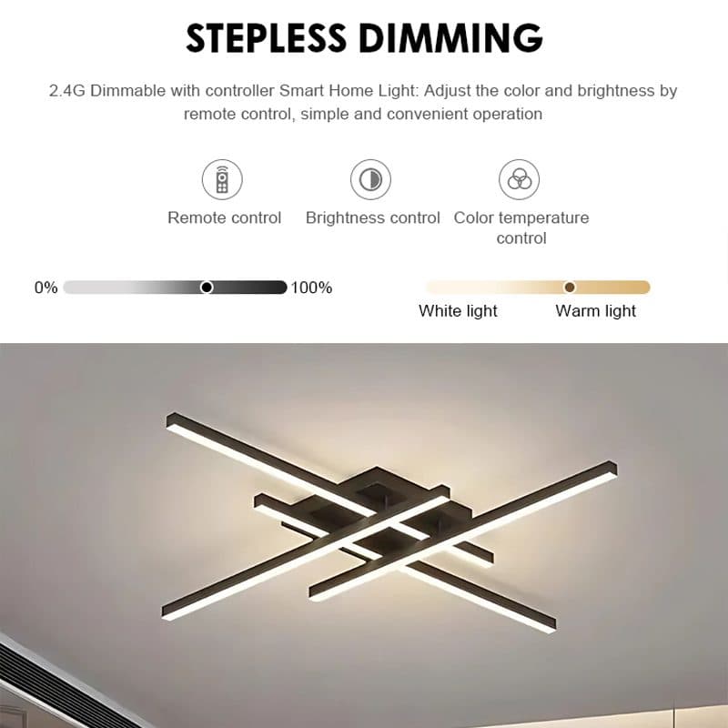 Lustra LED Flippy Liniara 52W Negru — imagine 5