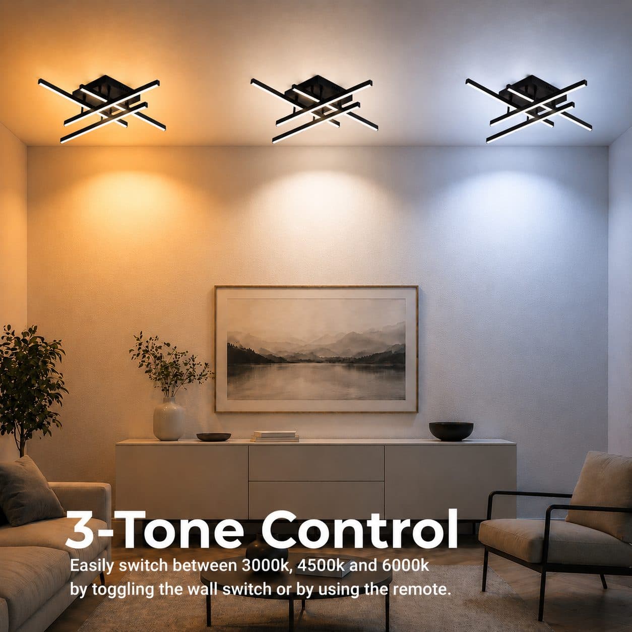 Lustra LED Flippy Liniara 52W Negru — imagine 6