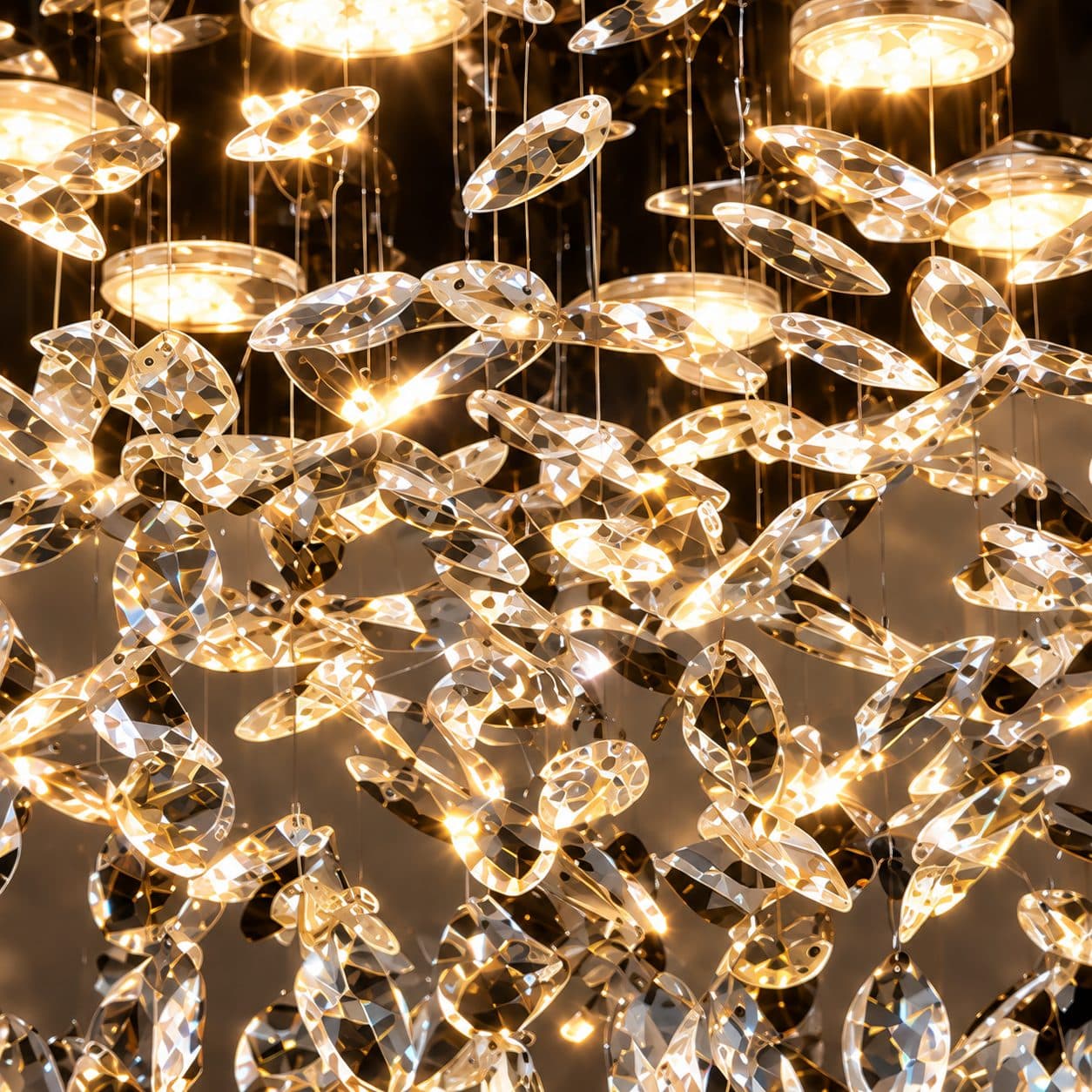 Candelabru LED Cristal Rotund, 22W, Lumina Rece/Calda/Neutra, Crom Lucios — imagine 3