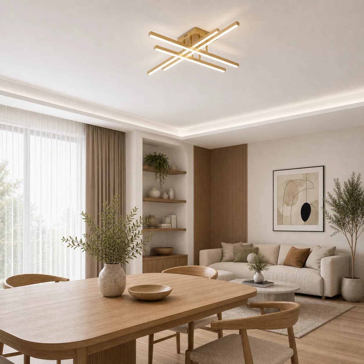 Lustra LED Flippy 53W Telecomanda Dimabila Auriu — imagine 6