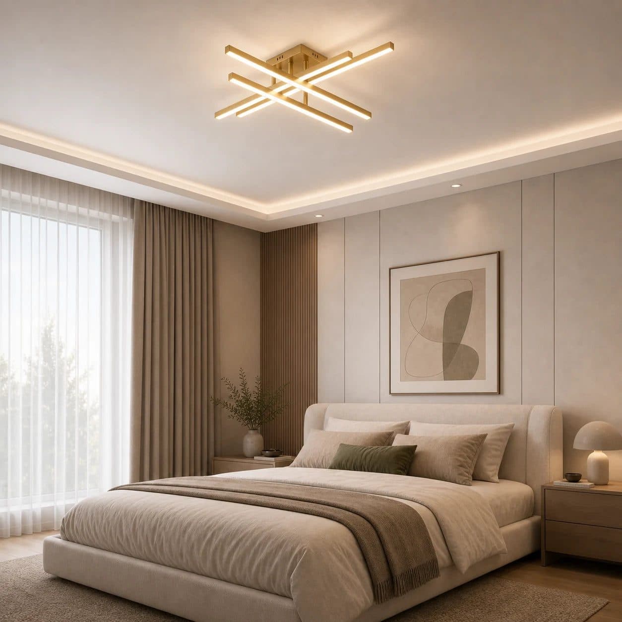 Lustra LED Flippy 53W Telecomanda Dimabila Auriu — imagine 7