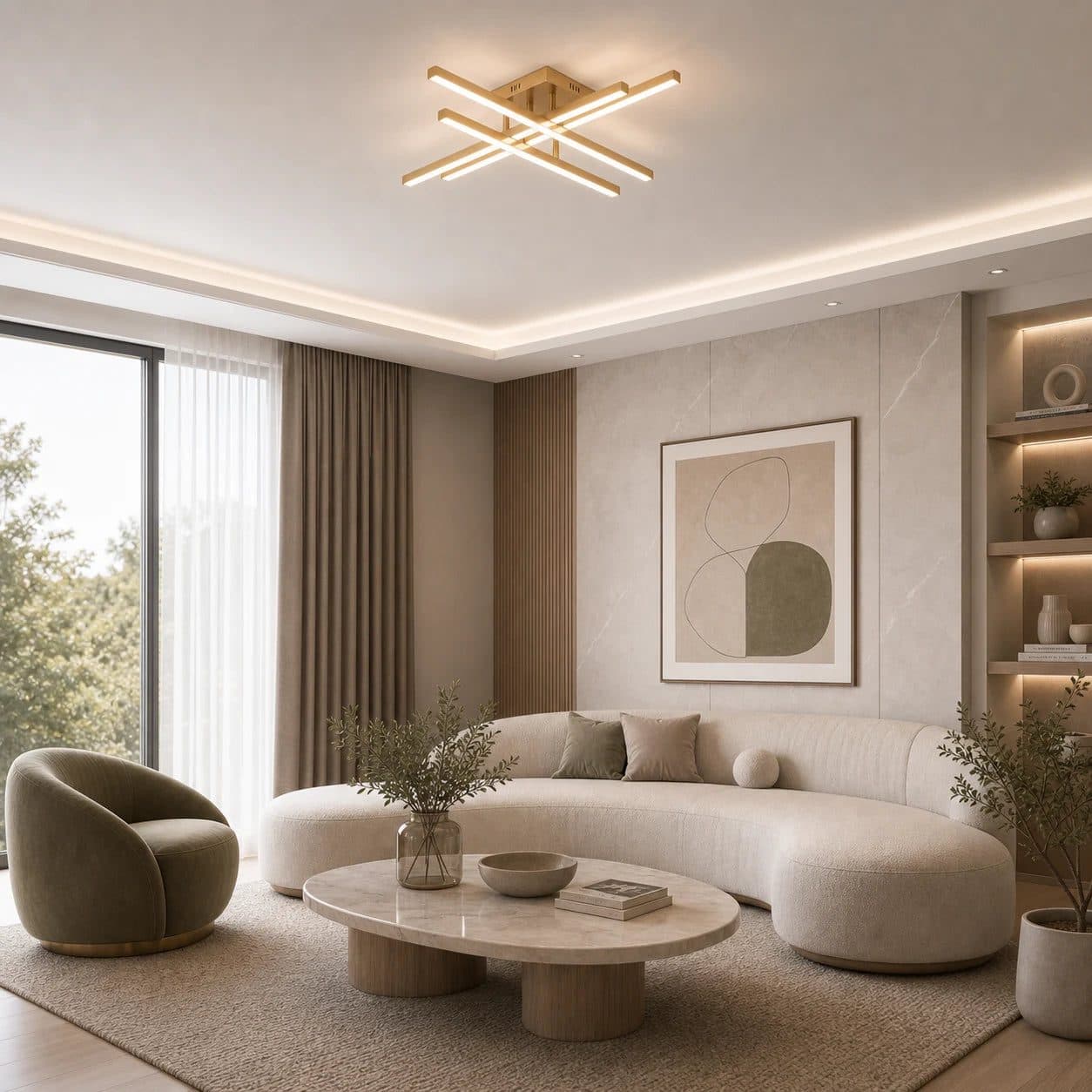 Lustra LED Flippy 53W Telecomanda Dimabila Auriu — imagine 8