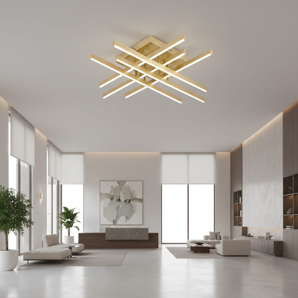 Lustra LED Flippy 83W Auriu Dimabila cu Telecomanda — imagine 1
