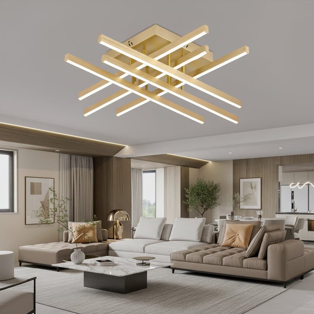 Lustra LED Flippy 83W Auriu Dimabila cu Telecomanda — imagine 2