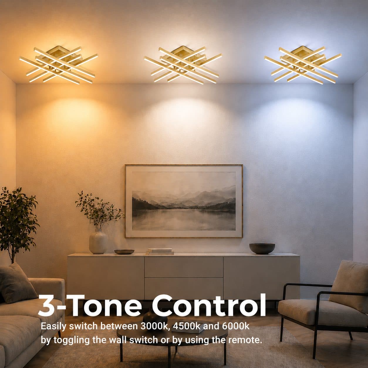Lustra LED Flippy 83W Auriu Dimabila cu Telecomanda — imagine 8