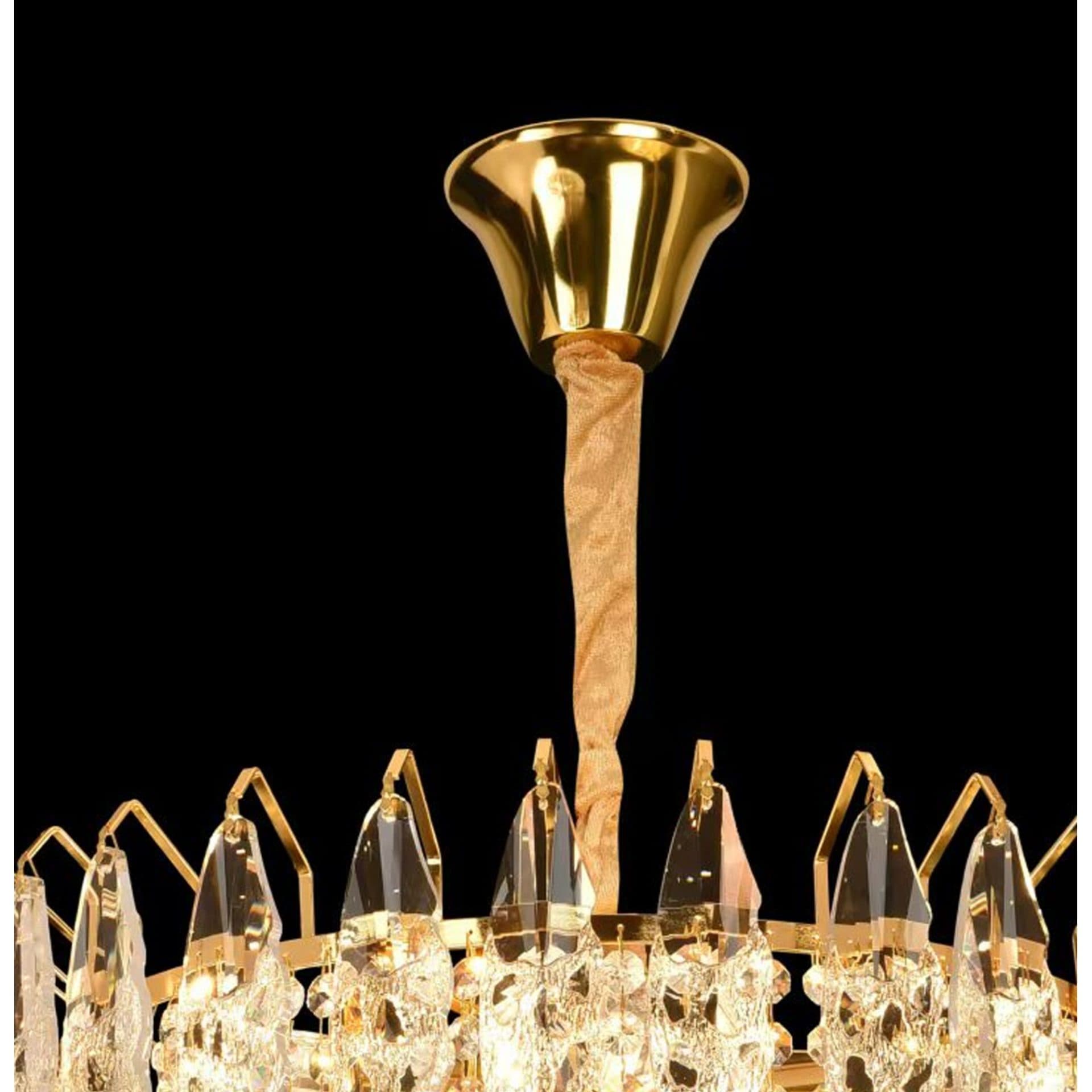 Candelabru Cristal Flippy MAJESTIC Eleganza 9x E14 Diametru 50cm Auriu Lucios — imagine 3