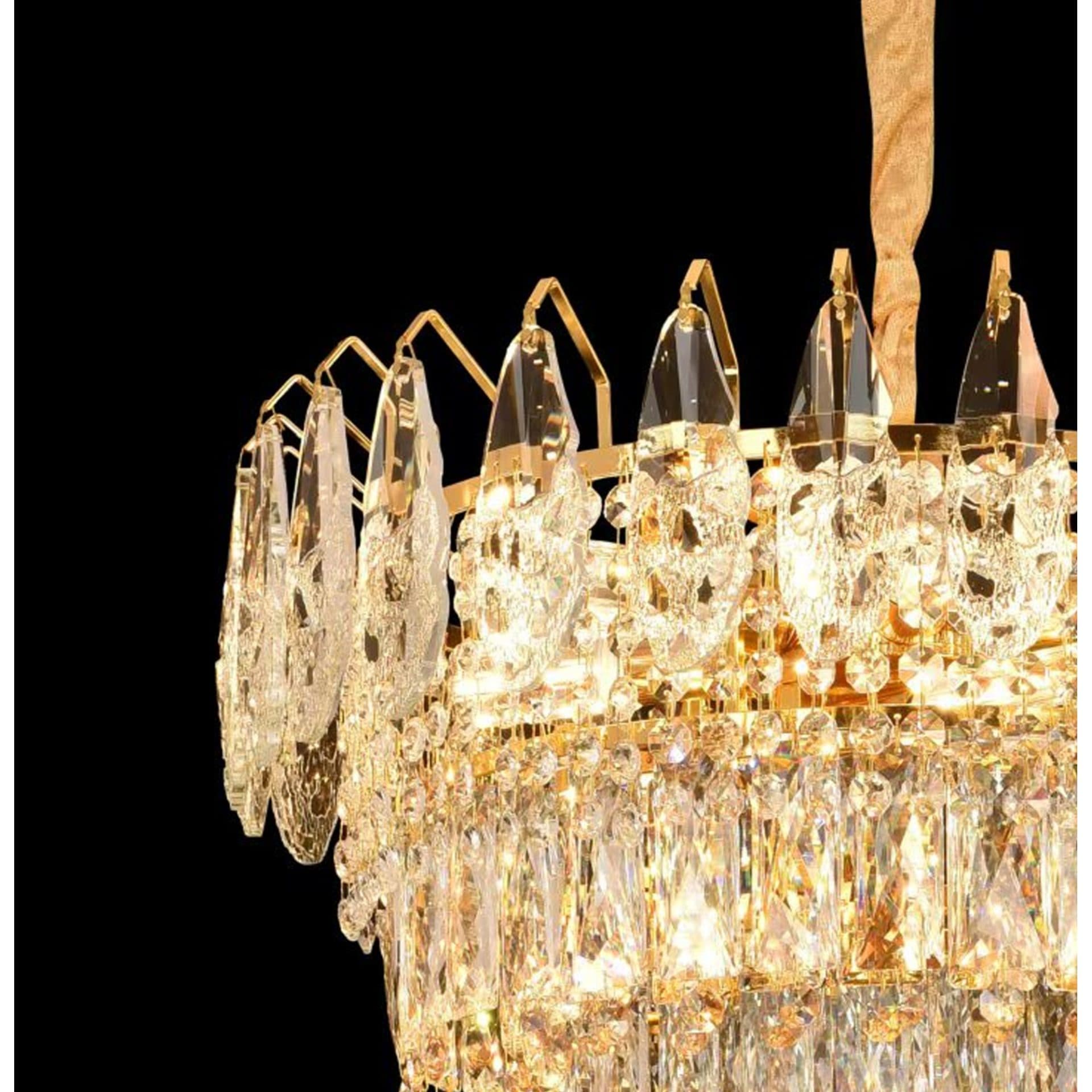 Candelabru Cristal Flippy MAJESTIC Eleganza 9x E14 Diametru 50cm Auriu Lucios — imagine 4