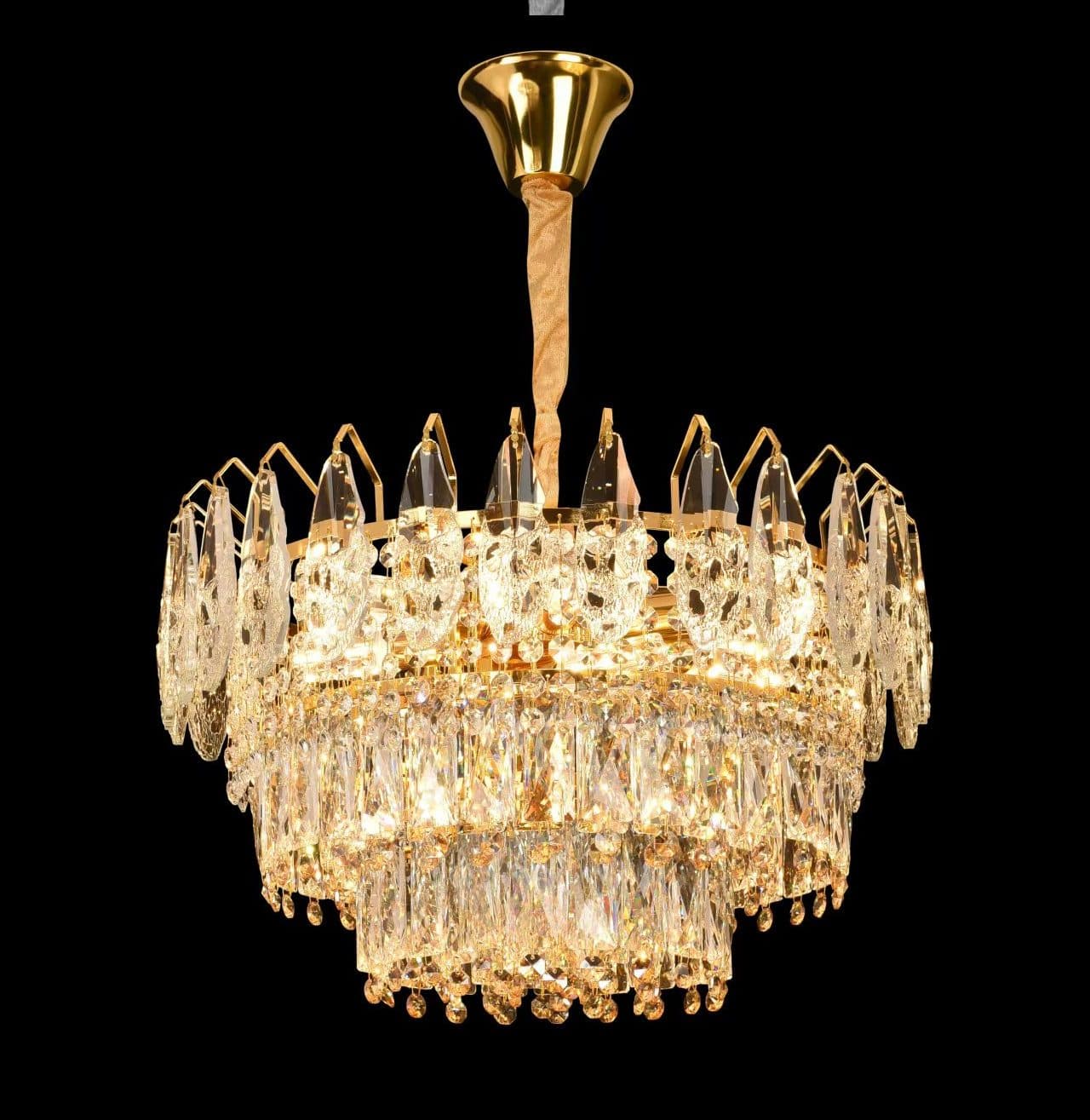 Candelabru Cristal Flippy MAJESTIC Eleganza 9x E14 Diametru 50cm Auriu Lucios — imagine 5