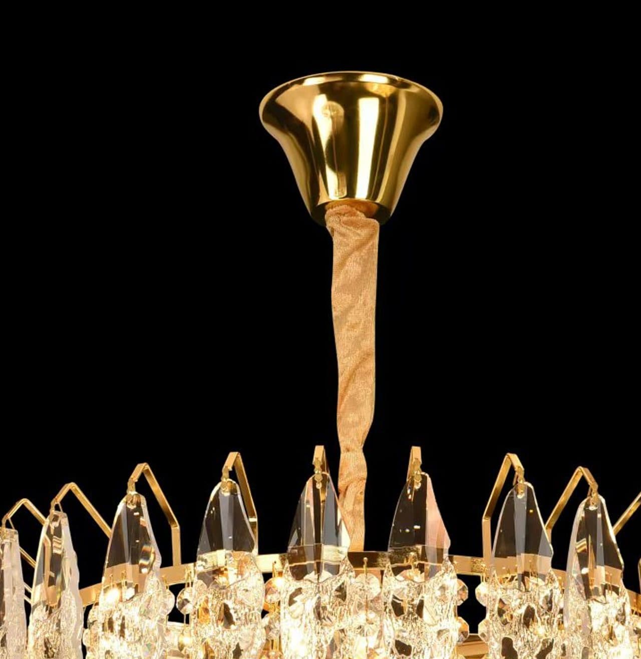 Candelabru Cristal Flippy MAJESTIC Eleganza 9x E14 Diametru 50cm Auriu Lucios — imagine 7