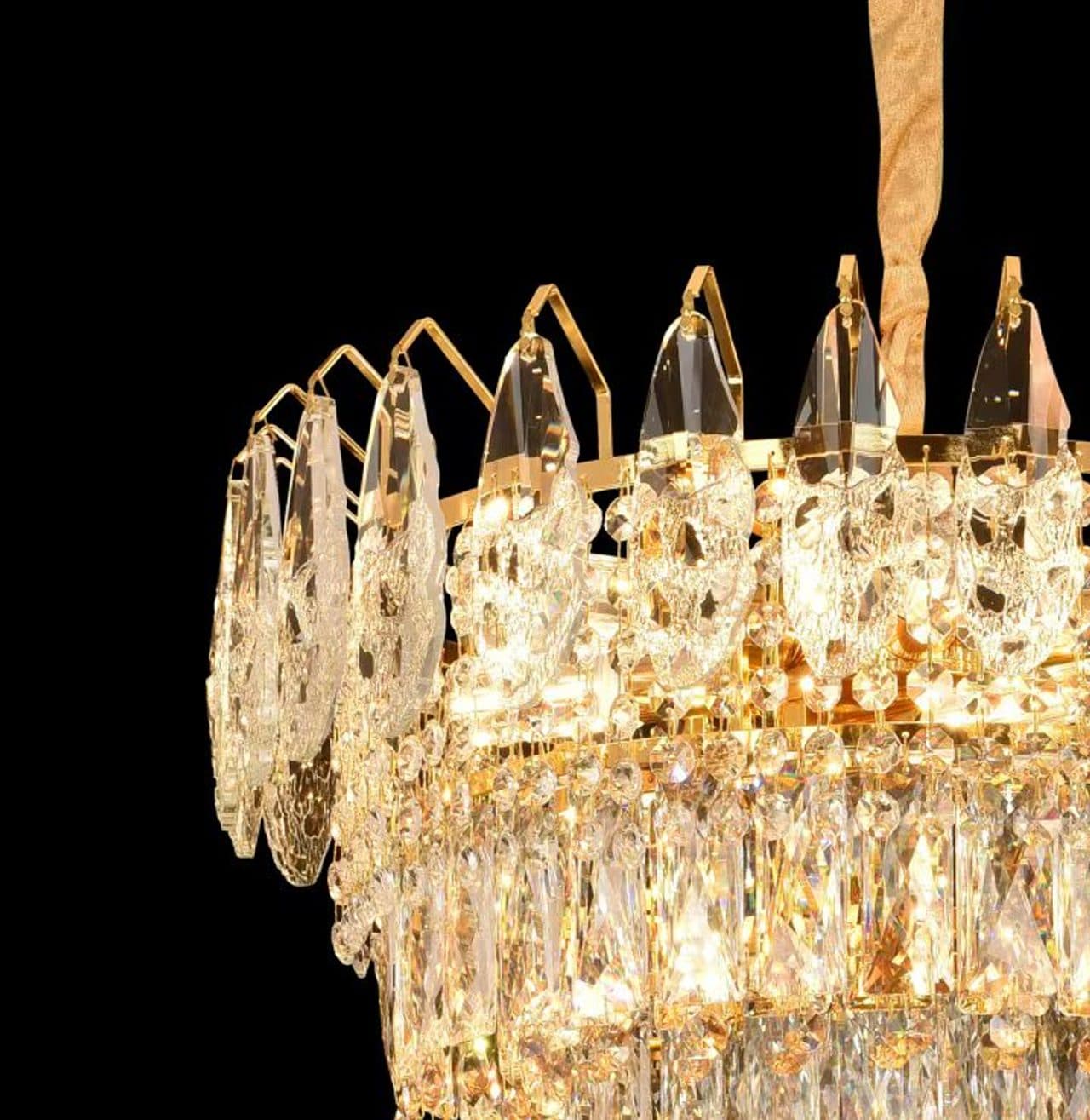 Candelabru Cristal Flippy MAJESTIC Eleganza 9x E14 Diametru 50cm Auriu Lucios — imagine 8