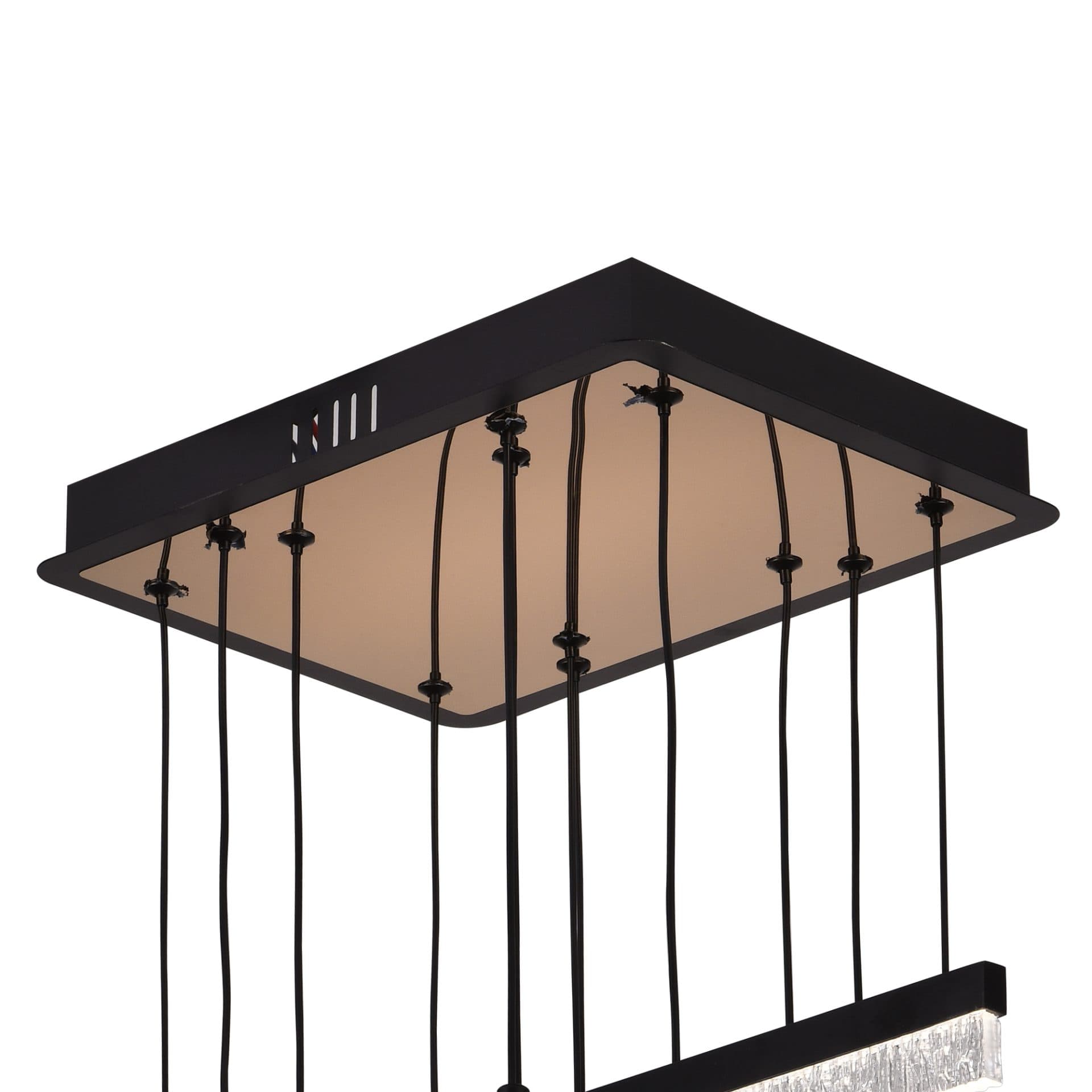 Lustra LED Suspendata Flippy 6 elemente 82W 3000/4000/6000K Negru Inaltime Reglabila — imagine 3