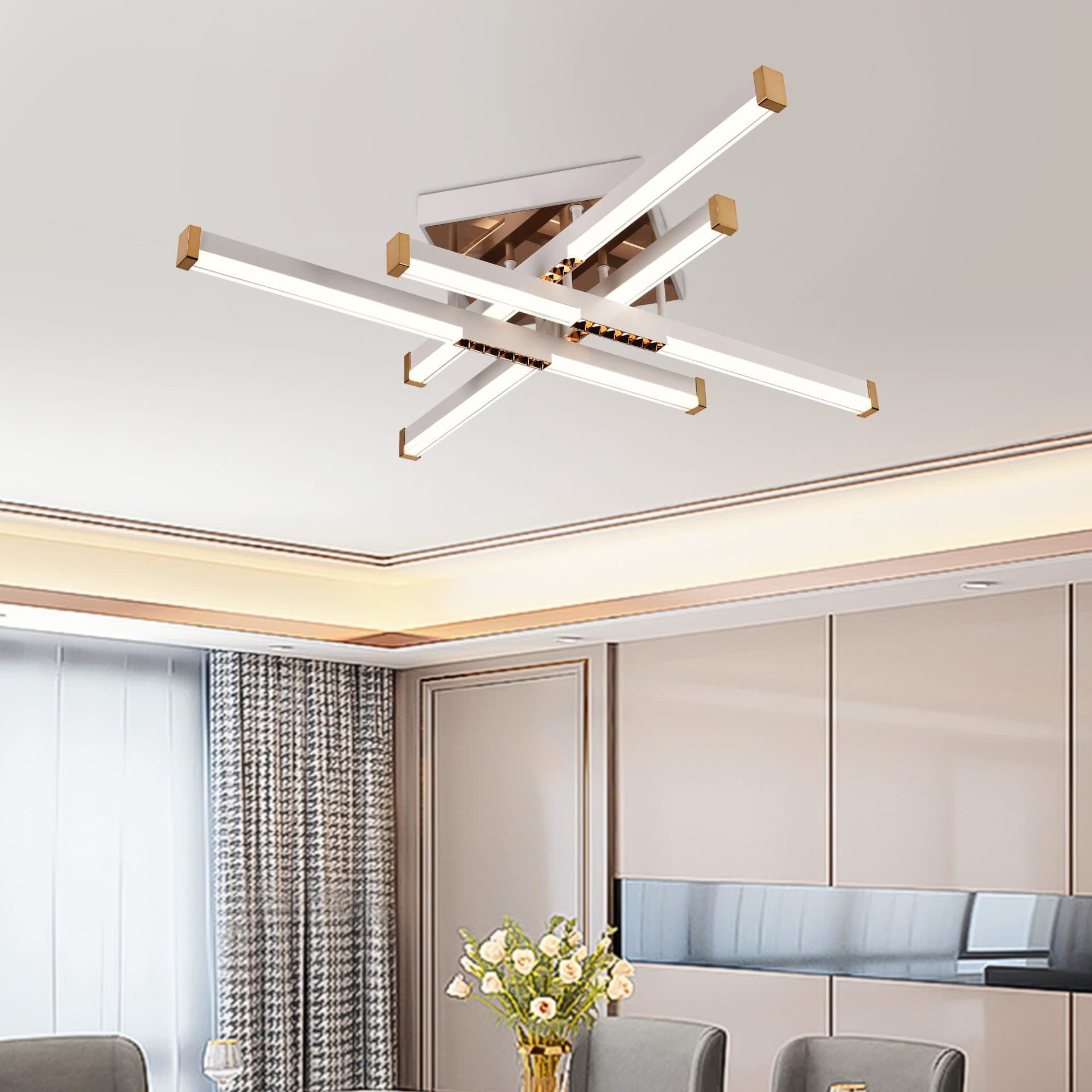 Lustra LED Flippy 54W 4 Elementele Telecomanda Alb — imagine 8