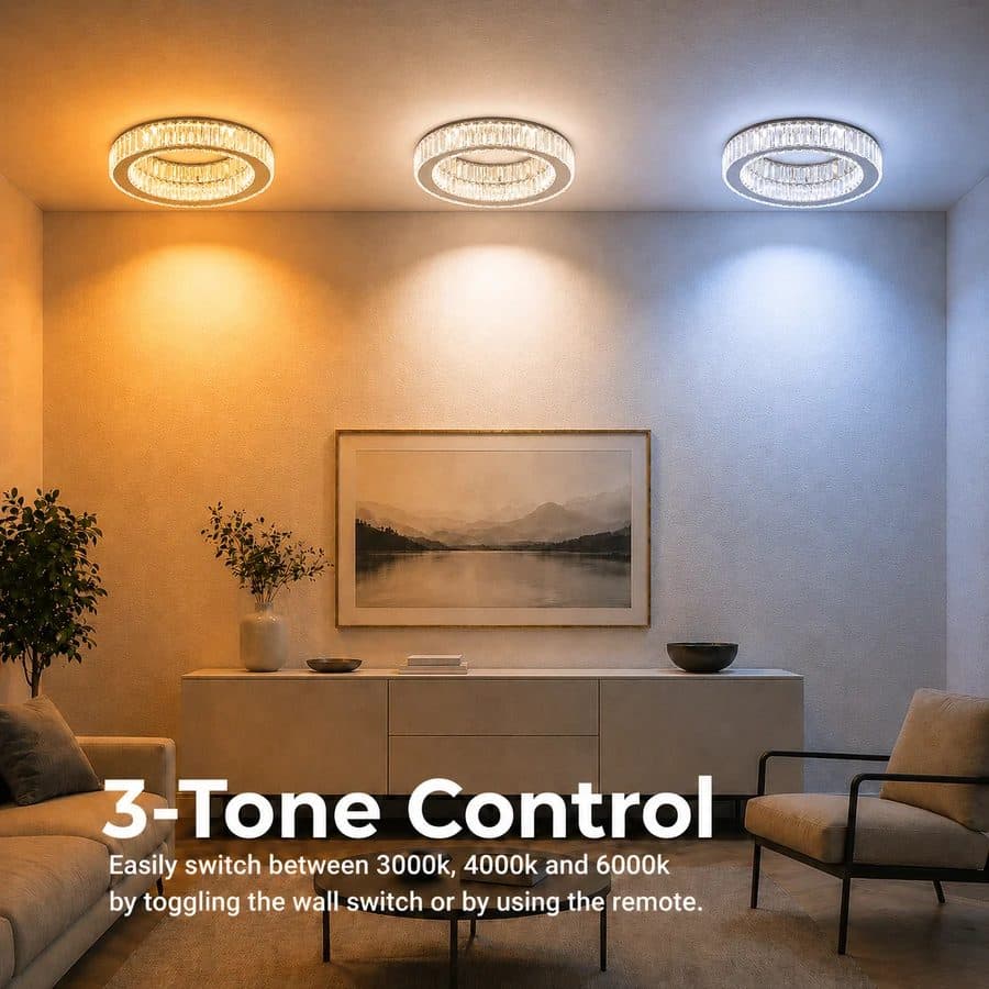 Lustra LED Flippy 18W 30cm Cerc Crom Dimabila Cristal — imagine 5