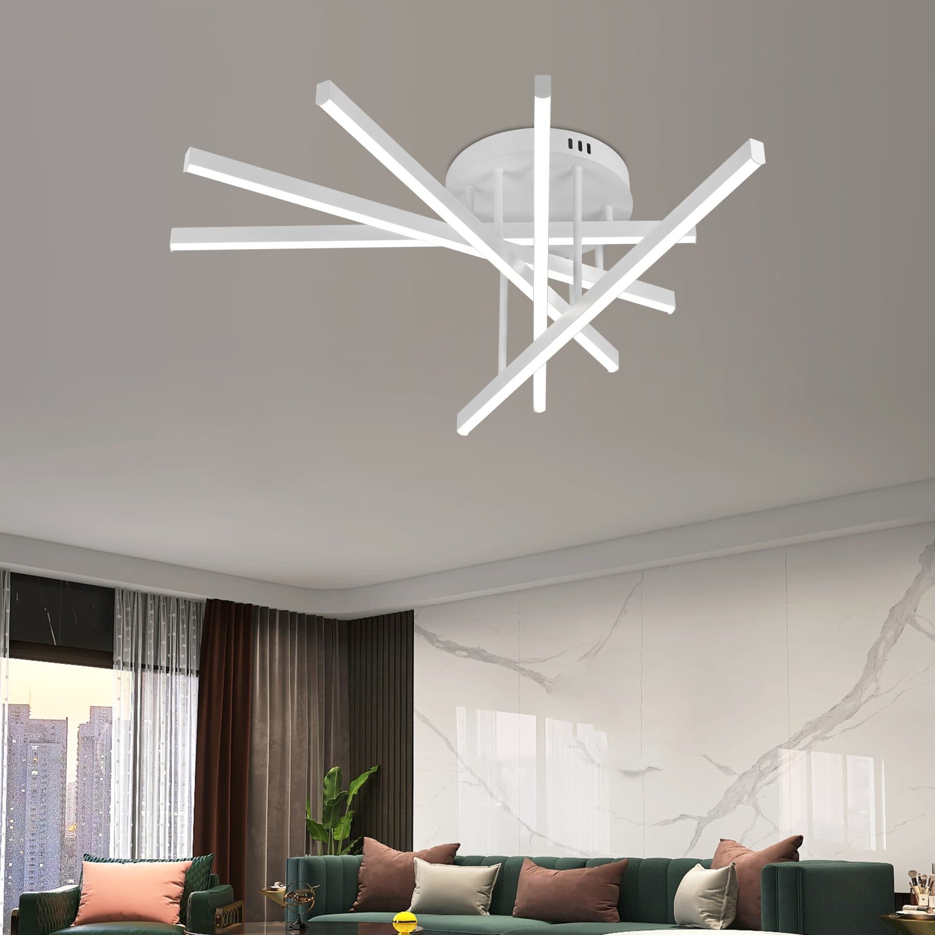 Lustra LED Flippy 68W 5 Elementele Telecomanda Alb — imagine 7