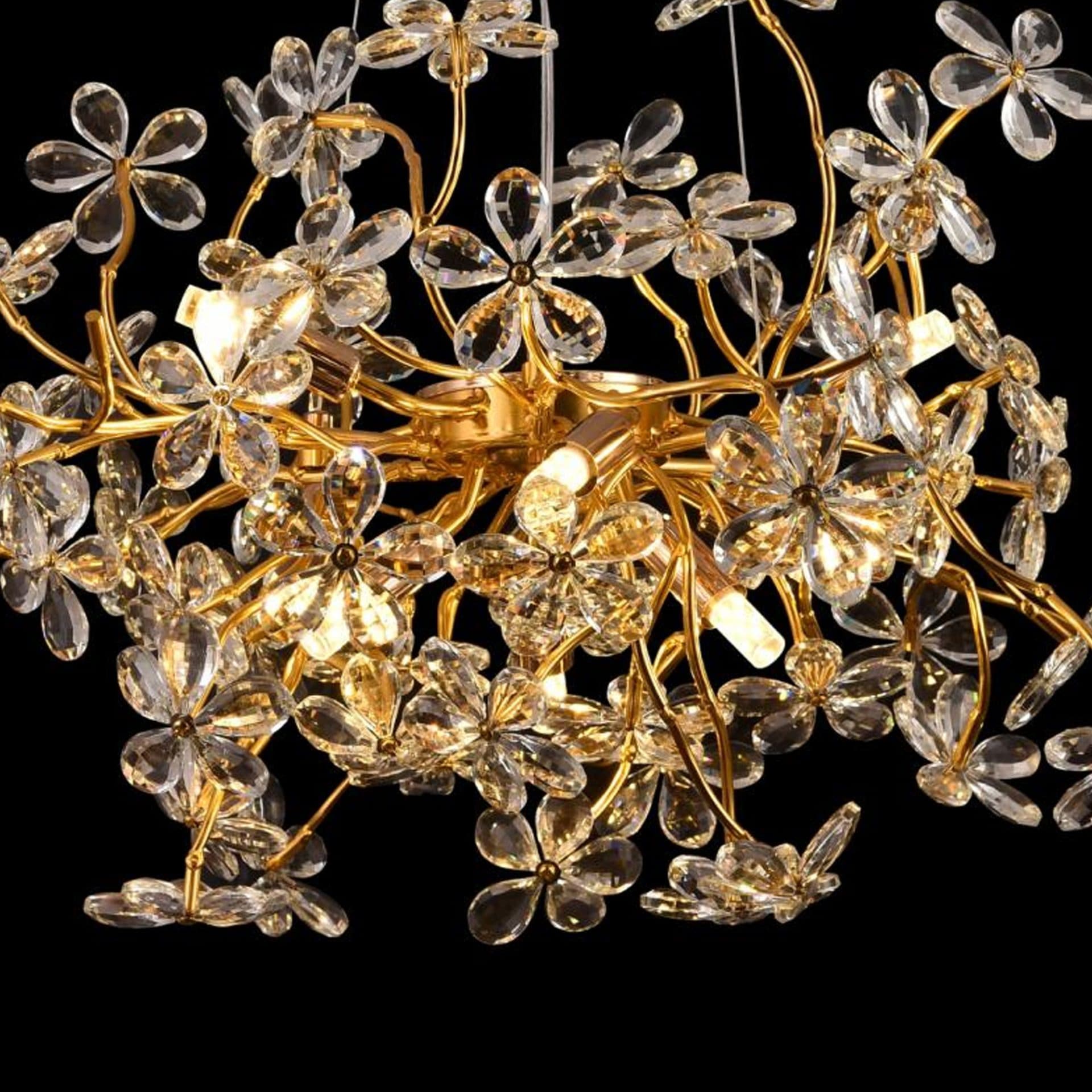 Candelabru Flippy Cristal AURAFLOR Magno 9x G9 Crom si Cristale 55cm Inaltime Reglabila — imagine 4