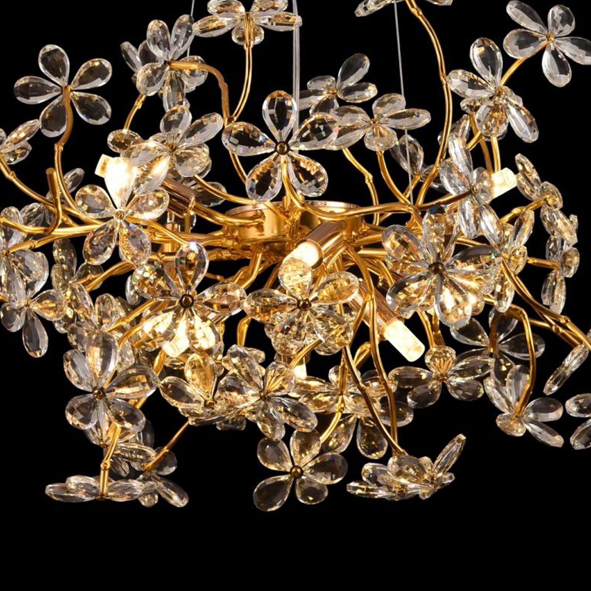 Candelabru Flippy Cristal AURAFLOR Magno 9x G9 Crom si Cristale 55cm Inaltime Reglabila — imagine 8