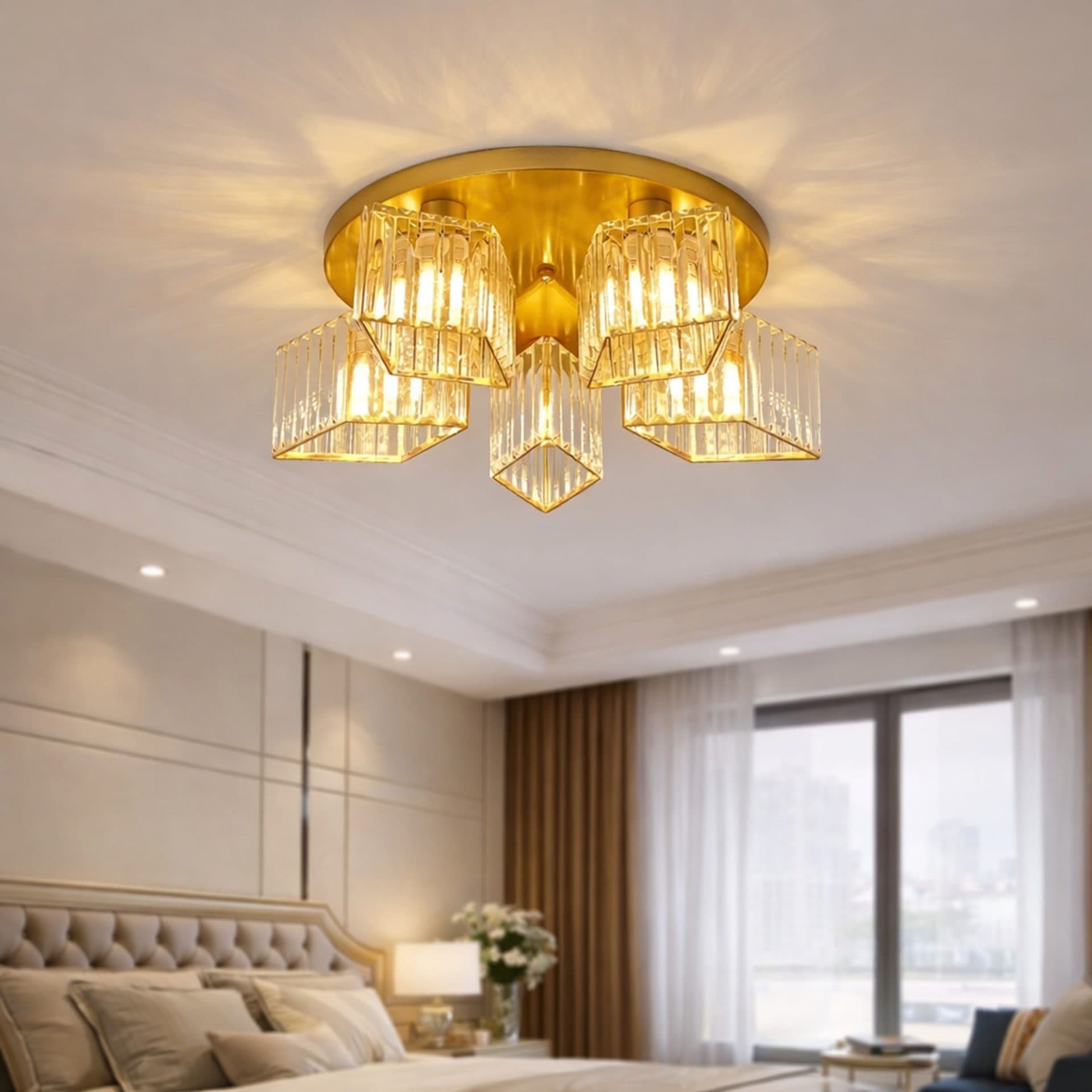Lustra Flippy Clasica Moderna Sasha LC117/5GD 5x E27 Auriu — imagine 3