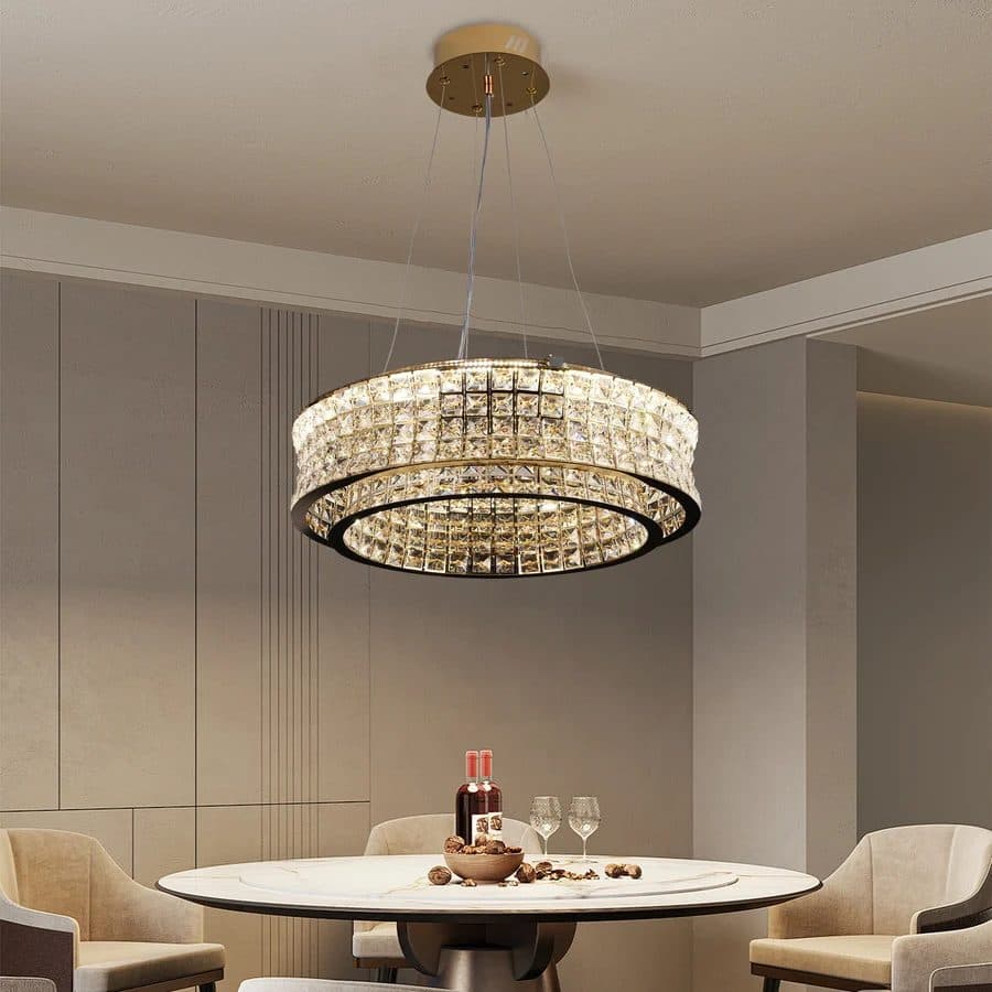 Lustra LED Flippy LLC160/500GD Cristal si Metal 54W Dimabila Inaltime Reglabila — imagine 1