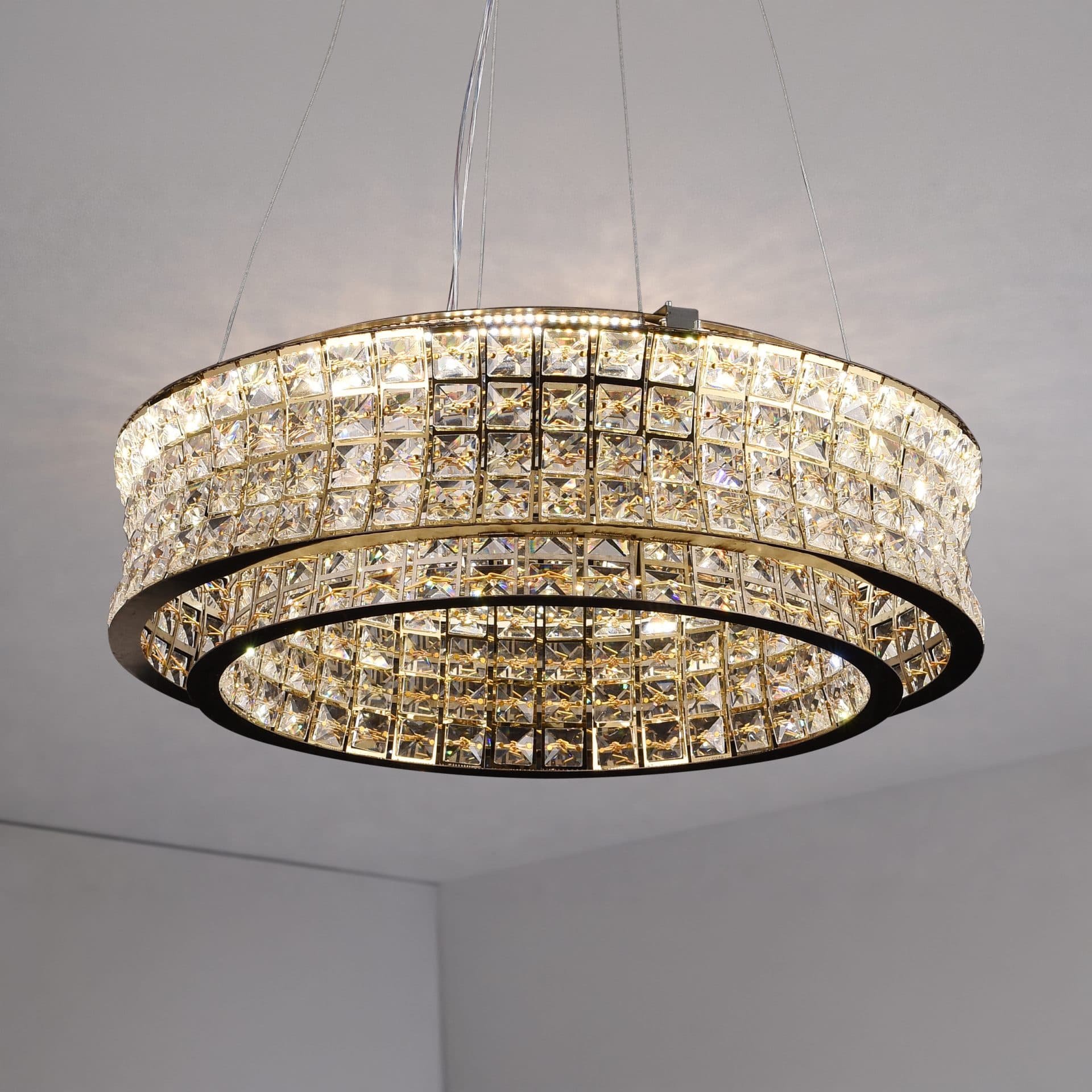 Lustra LED Flippy LLC160/500GD Cristal si Metal 54W Dimabila Inaltime Reglabila — imagine 8