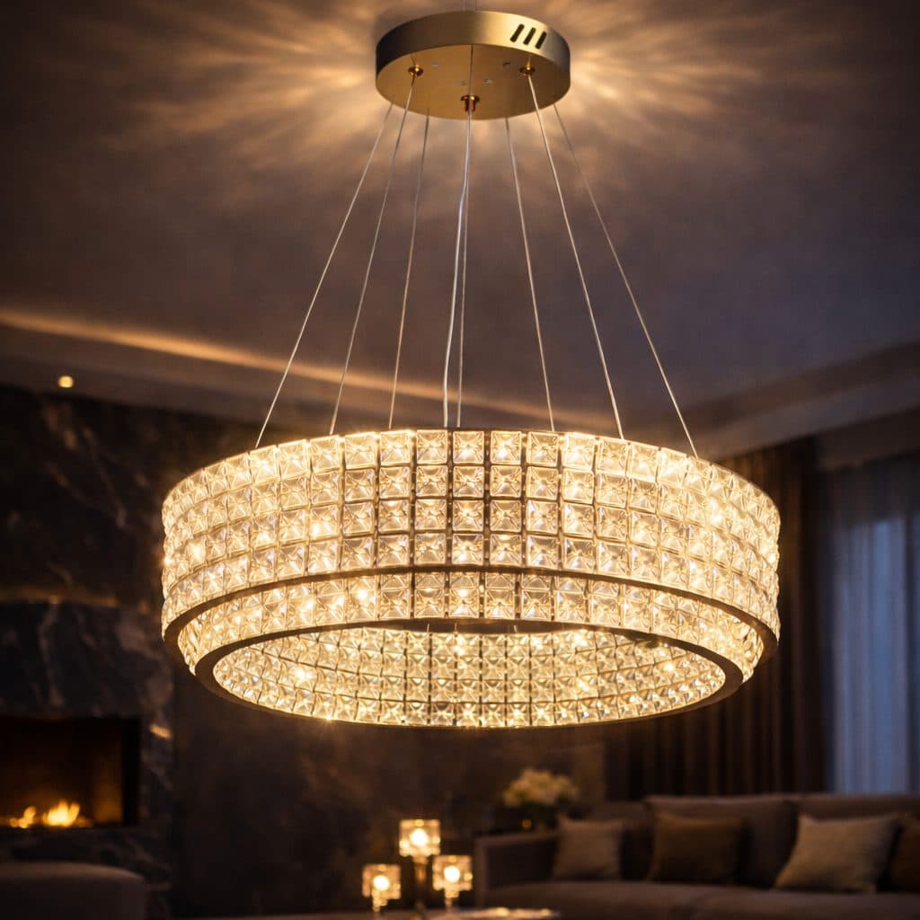 Lustra LED Flippy LLC160/500GD Cristal si Metal 54W Dimabila Inaltime Reglabila — imagine 11