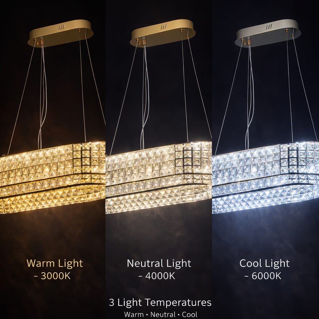 Lustra LED Flippy cu Telecomanda, Cristal si Metal, 72W, Dimabila, Inaltime Reglabila — imagine 10