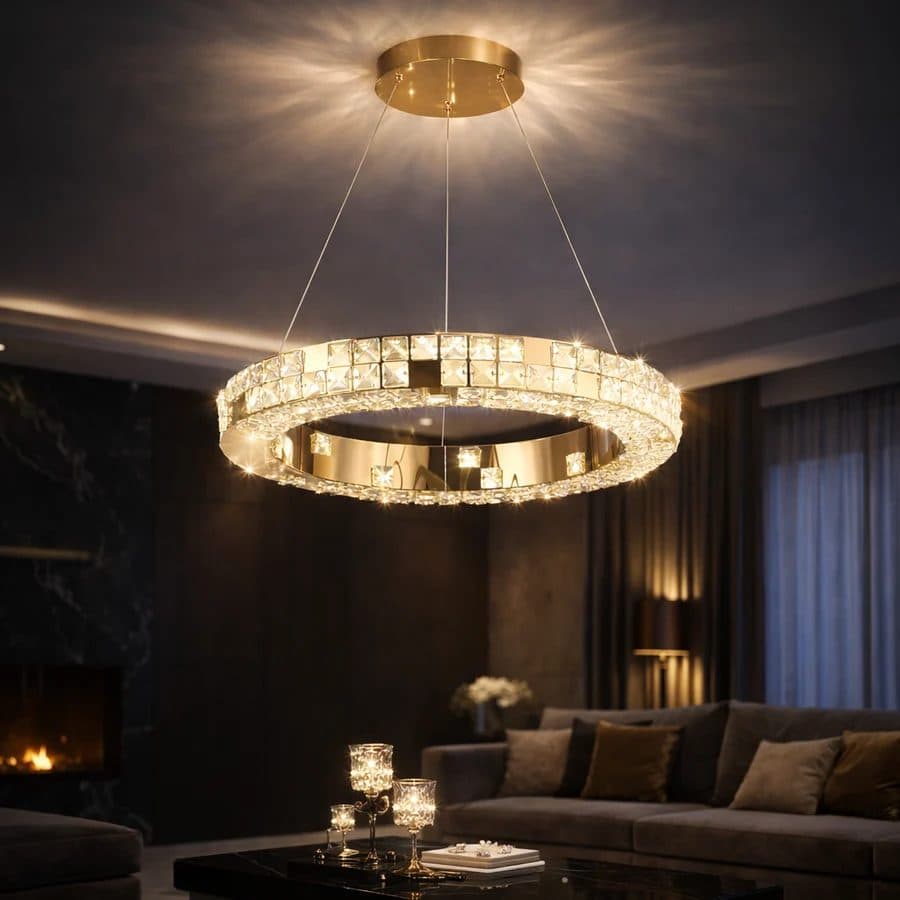 Lustra LED Flippy 29W Cristal si Metal Dimabila Telecomanda Inaltime Reglabila — imagine 1
