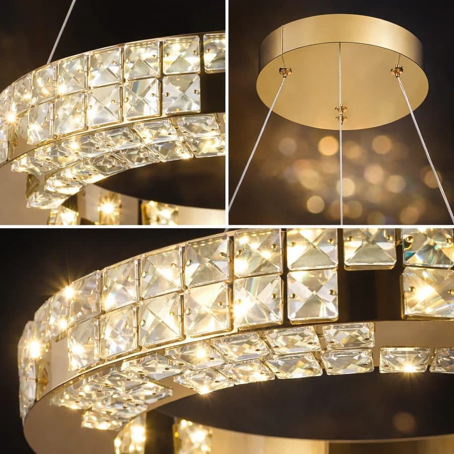Lustra LED Flippy 29W Cristal si Metal Dimabila Telecomanda Inaltime Reglabila — imagine 3
