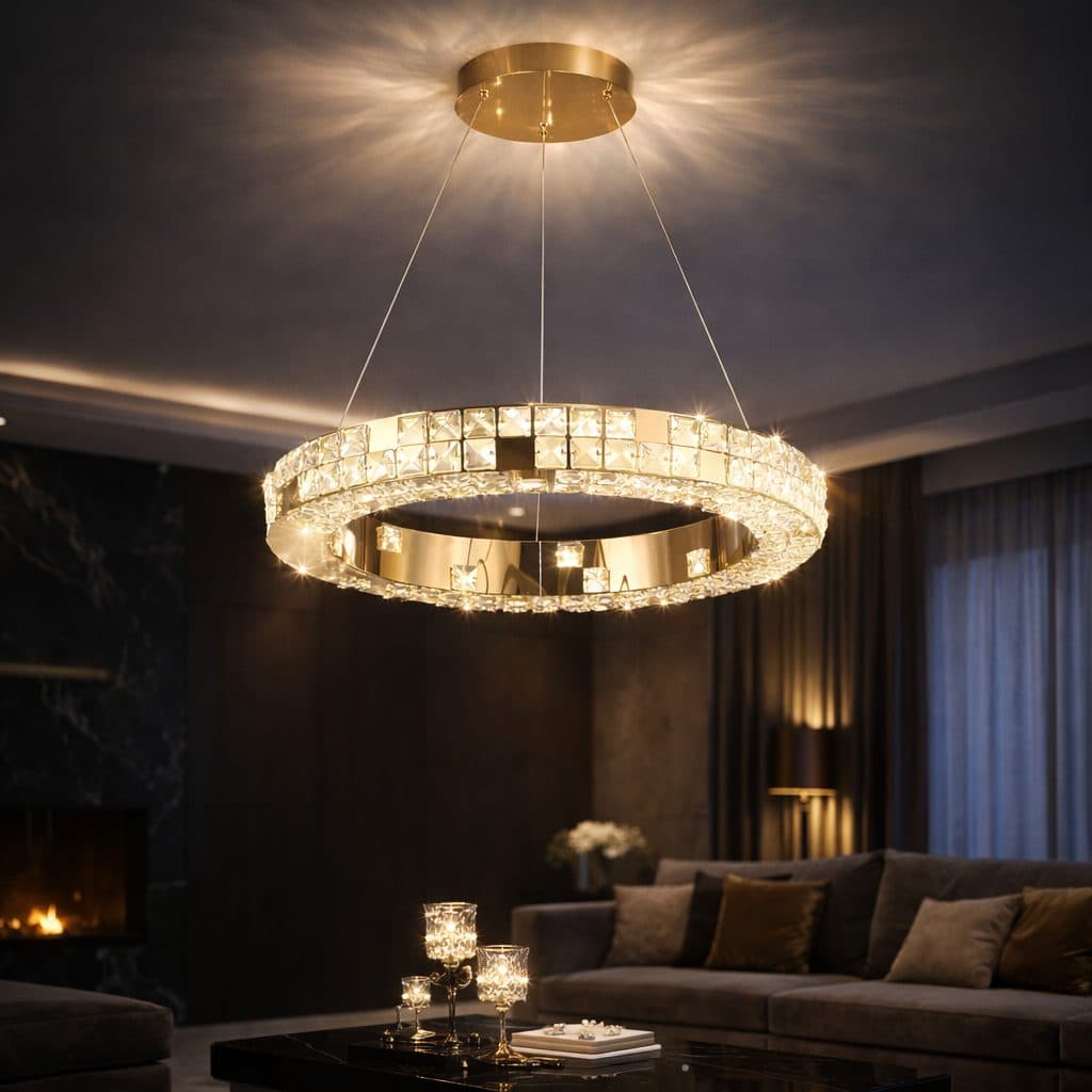 Lustra LED Flippy 29W Cristal si Metal Dimabila Telecomanda Inaltime Reglabila — imagine 6