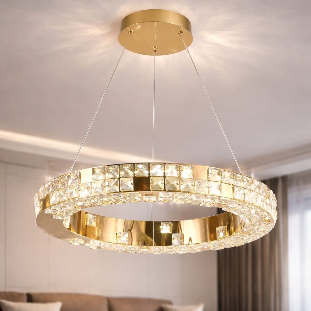 Lustra LED Flippy 29W Cristal si Metal Dimabila Telecomanda Inaltime Reglabila — imagine 8