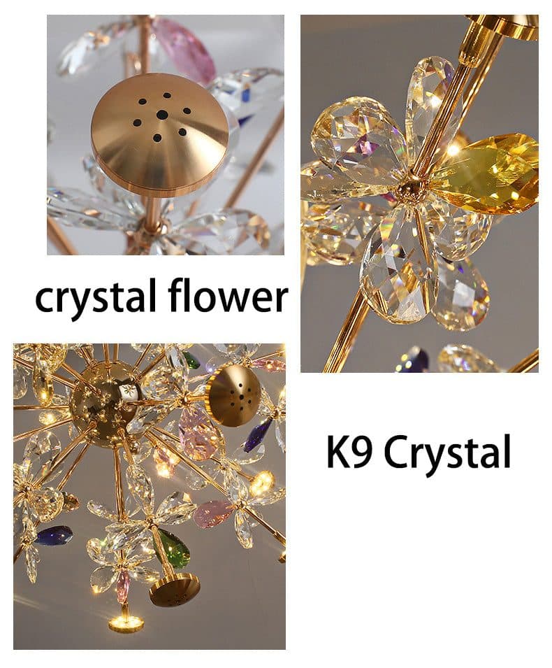 Candelabru Flippy Modern cu Cristal, 32xG4, Auriu si Cristale, 54.5cm, Inaltime Reglabila — imagine 12