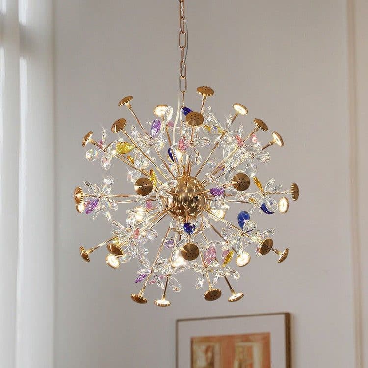 Candelabru Flippy Modern cu Cristal, 32xG4, Auriu si Cristale, 54.5cm, Inaltime Reglabila — imagine 15