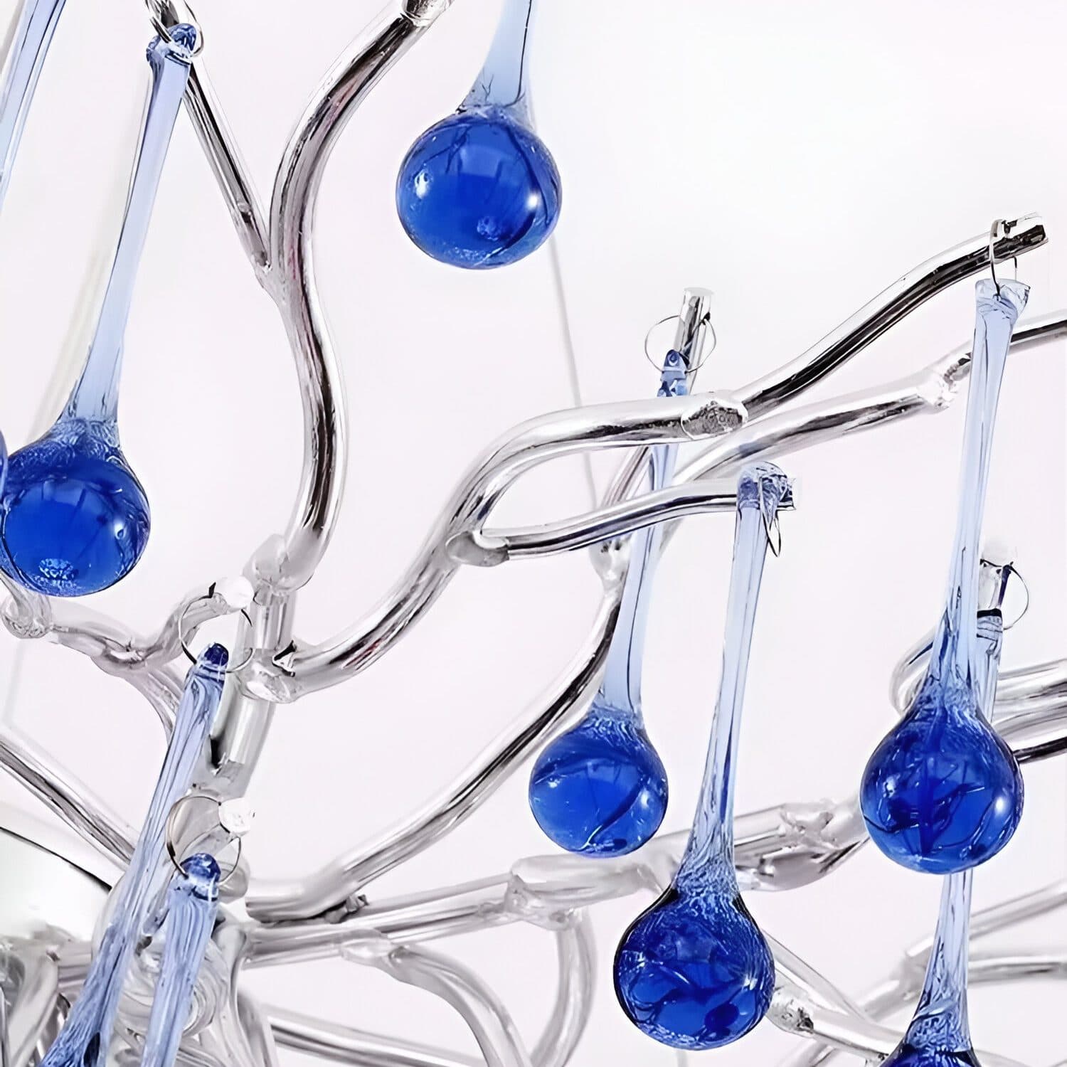 Candelabru Flippy Cristal 9x G9 Crom si Cristale Albastre 60cm Inaltime Reglabila — imagine 10