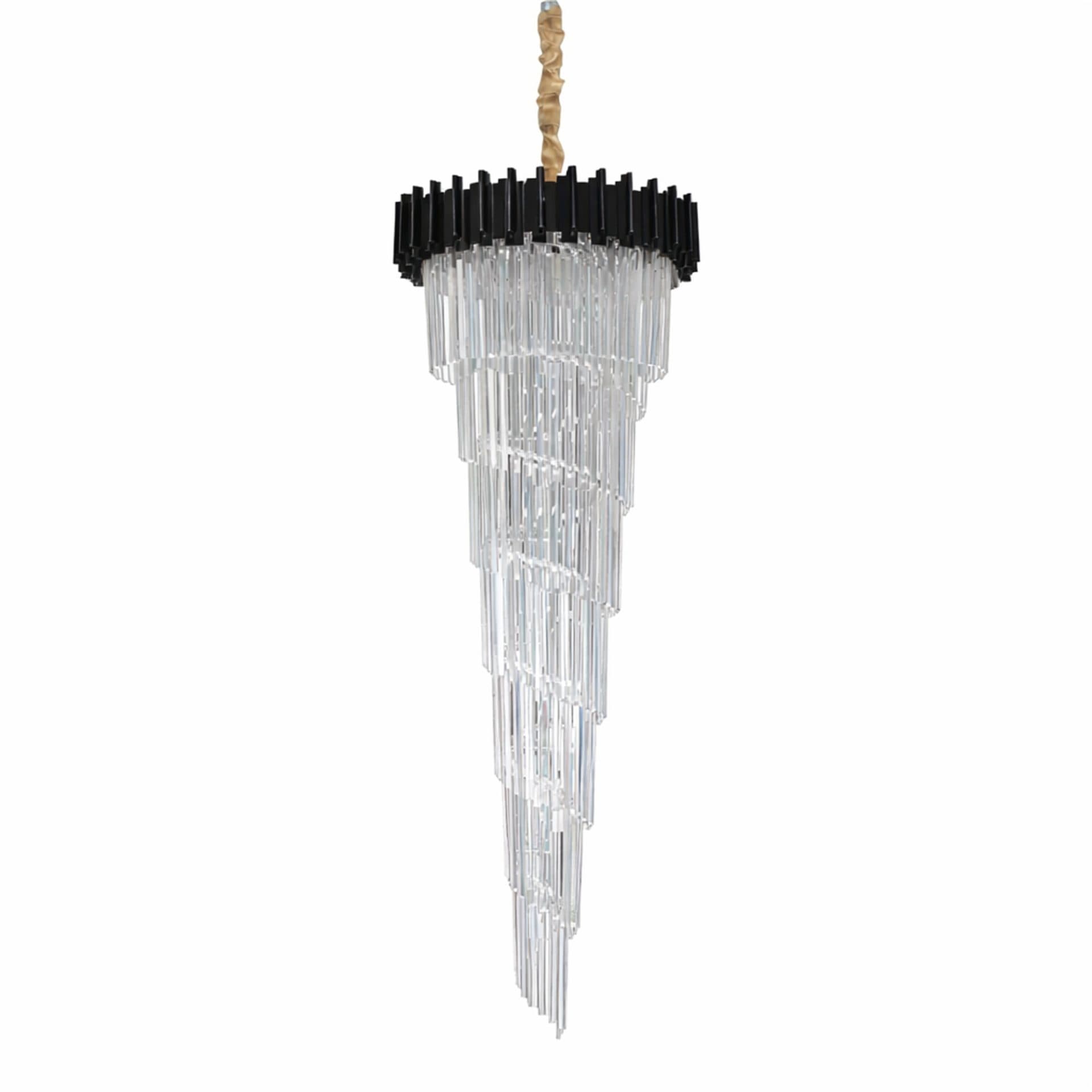 Candelabru Cristal CC110, 28x E14, Diametru 60cm, Inaltime 180cm, Negru — imagine 3