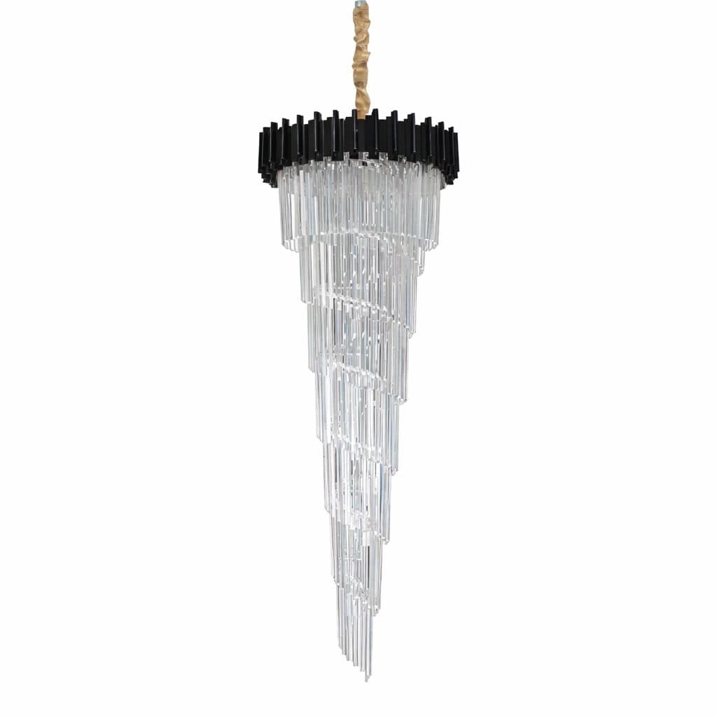 Candelabru Cristal CC110, 28x E14, Diametru 60cm, Inaltime 180cm, Negru — imagine 5