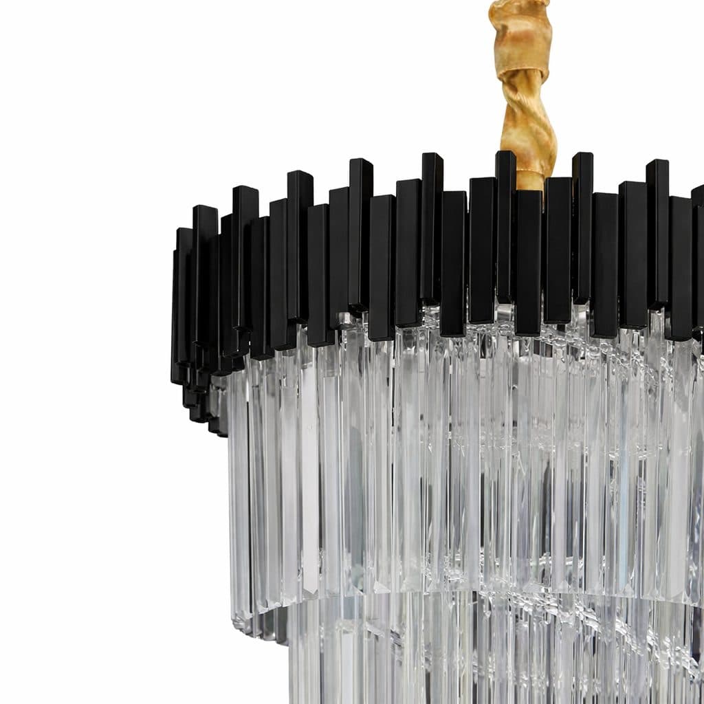 Candelabru Cristal CC110, 28x E14, Diametru 60cm, Inaltime 180cm, Negru — imagine 6