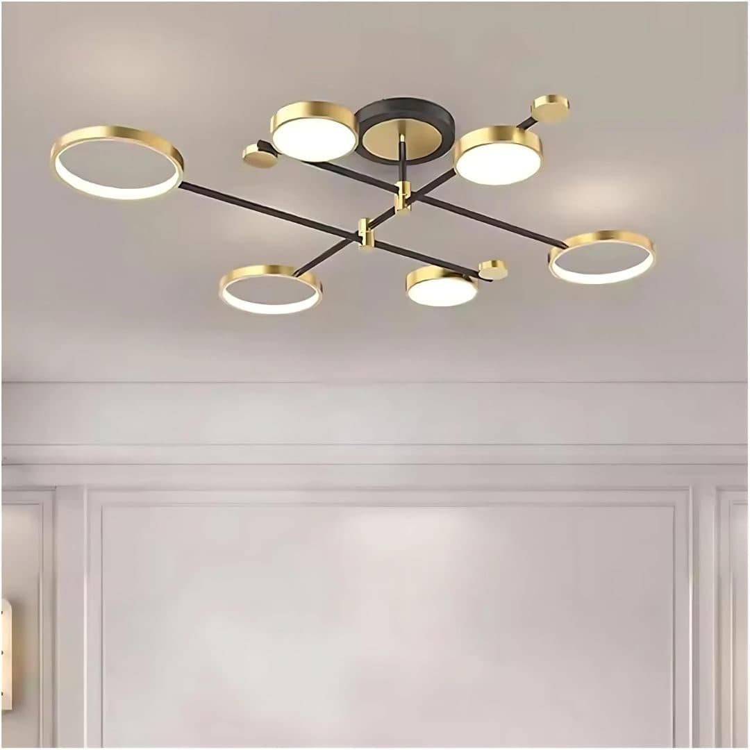 Lustra LED cu Telecomanda MARIA 6 Elementele 31W Auriu si Negru — imagine 5