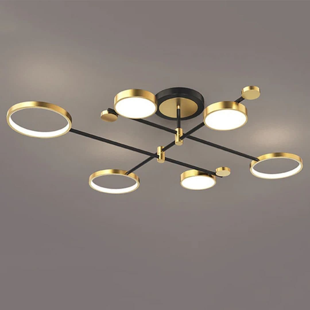 Lustra LED cu Telecomanda MARIA 6 Elementele 31W Auriu si Negru — imagine 7
