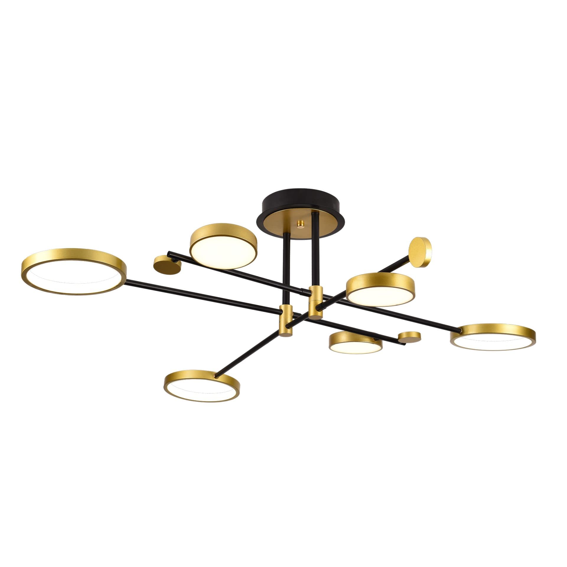 Lustra LED cu Telecomanda MARIA 6 Elementele 31W Auriu si Negru — imagine 9
